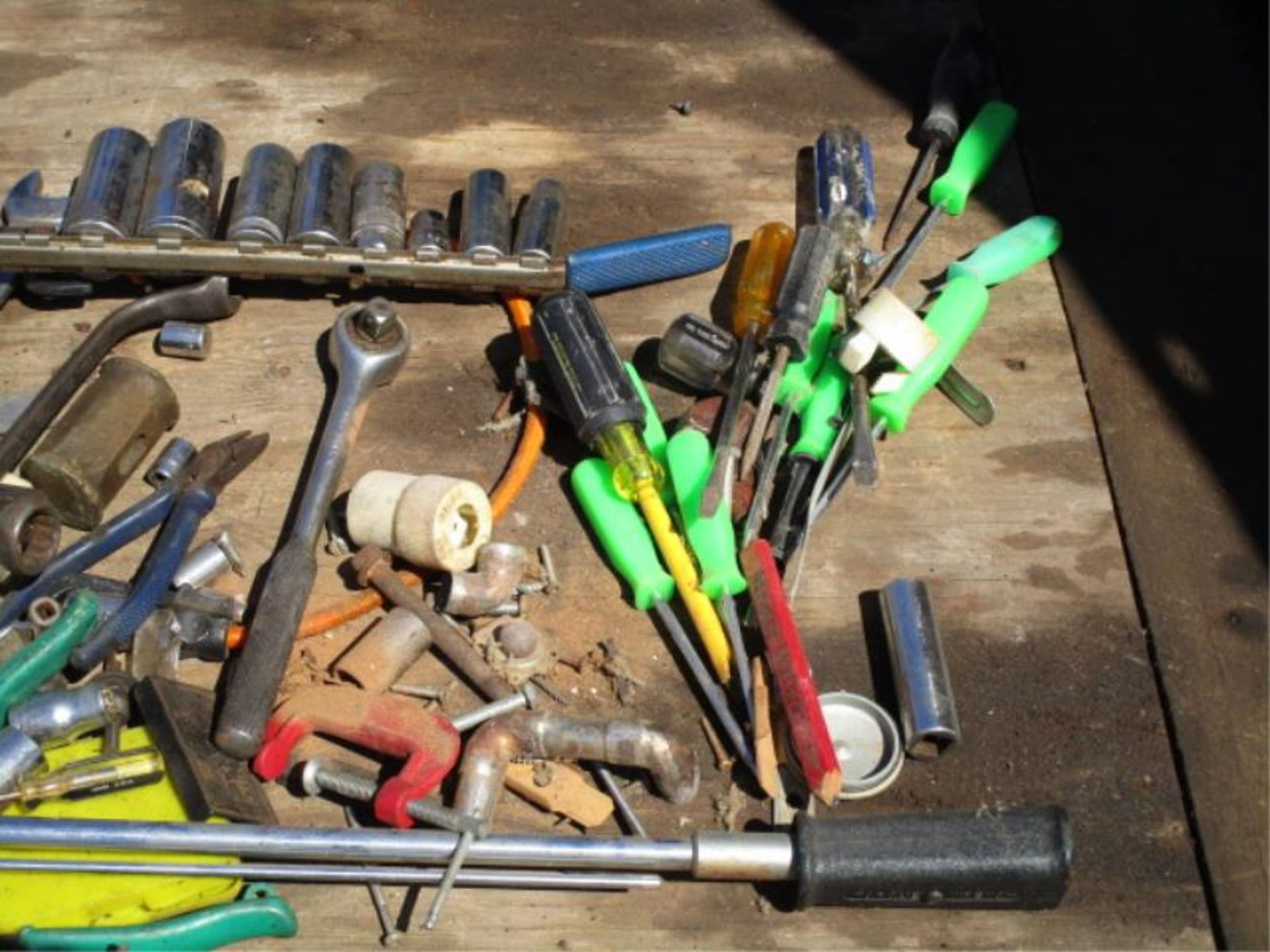 Lot Asst. Hand Tools - Bucket Boss Bag, Asst. Sockets, Screw Drivers, C-Clamps, Wrenches, Lg. - Image 6 of 9