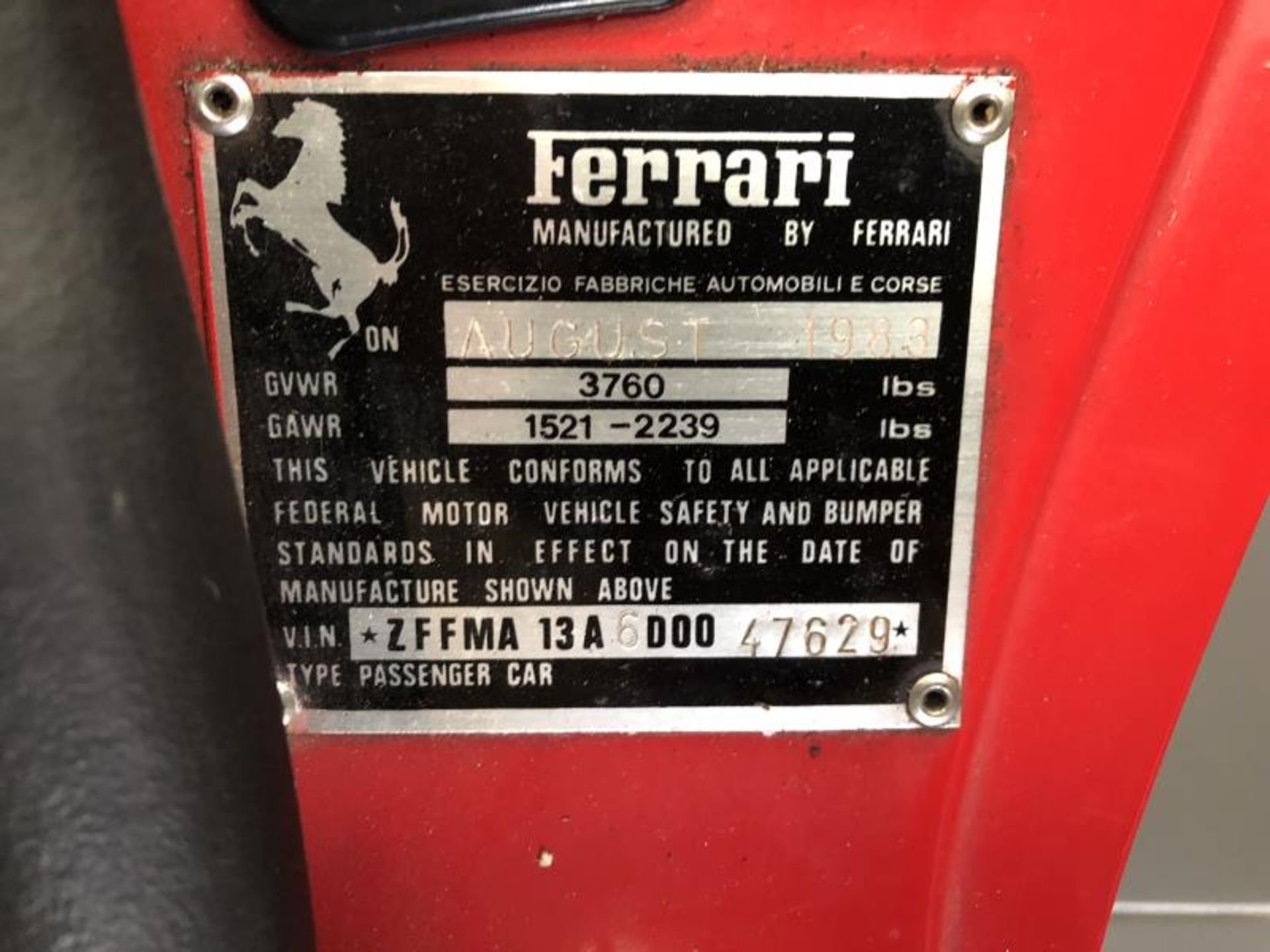 1983 Ferrari 308GTS 2 Door Targa Coupe - Image 17 of 44
