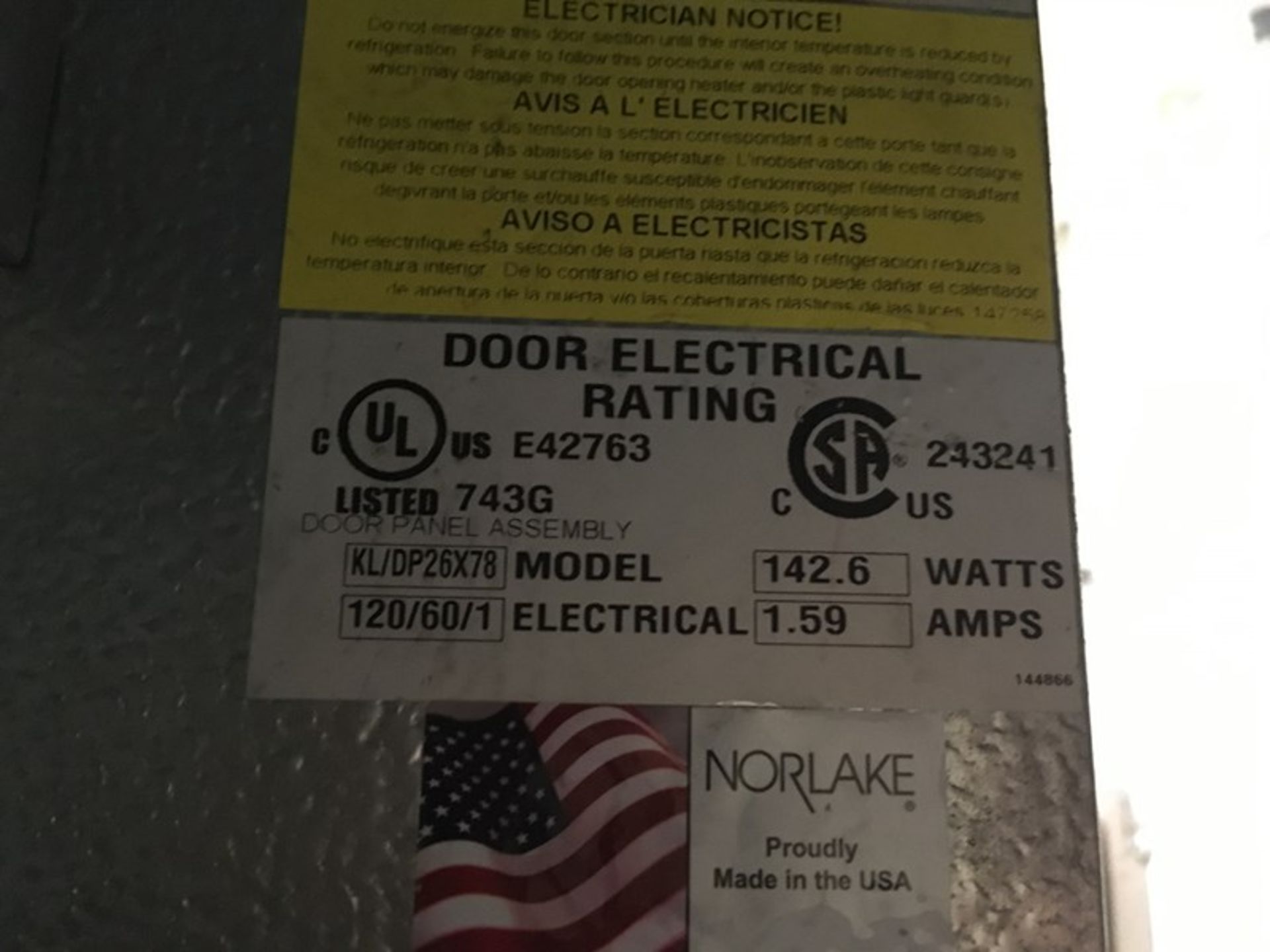 Walk-In Freezer by Norlake, 6' x 6' Walk-In Freezer by Norlake, Job Number: KL7756-CL-L/117222, - Image 6 of 11