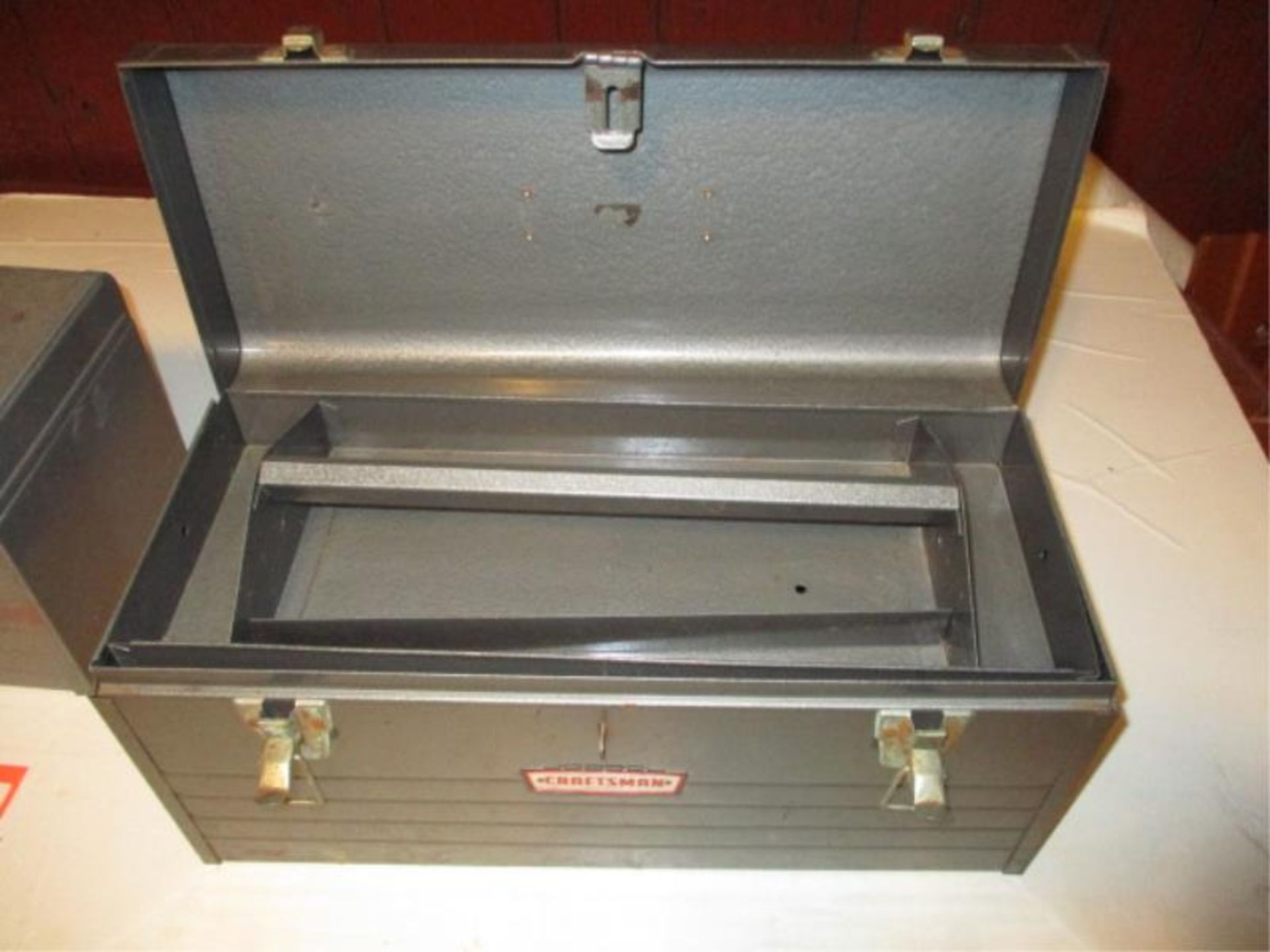 2 Craftsman tool boxes, 1 box empty, 1 with sockets, open wrenches - Image 2 of 4