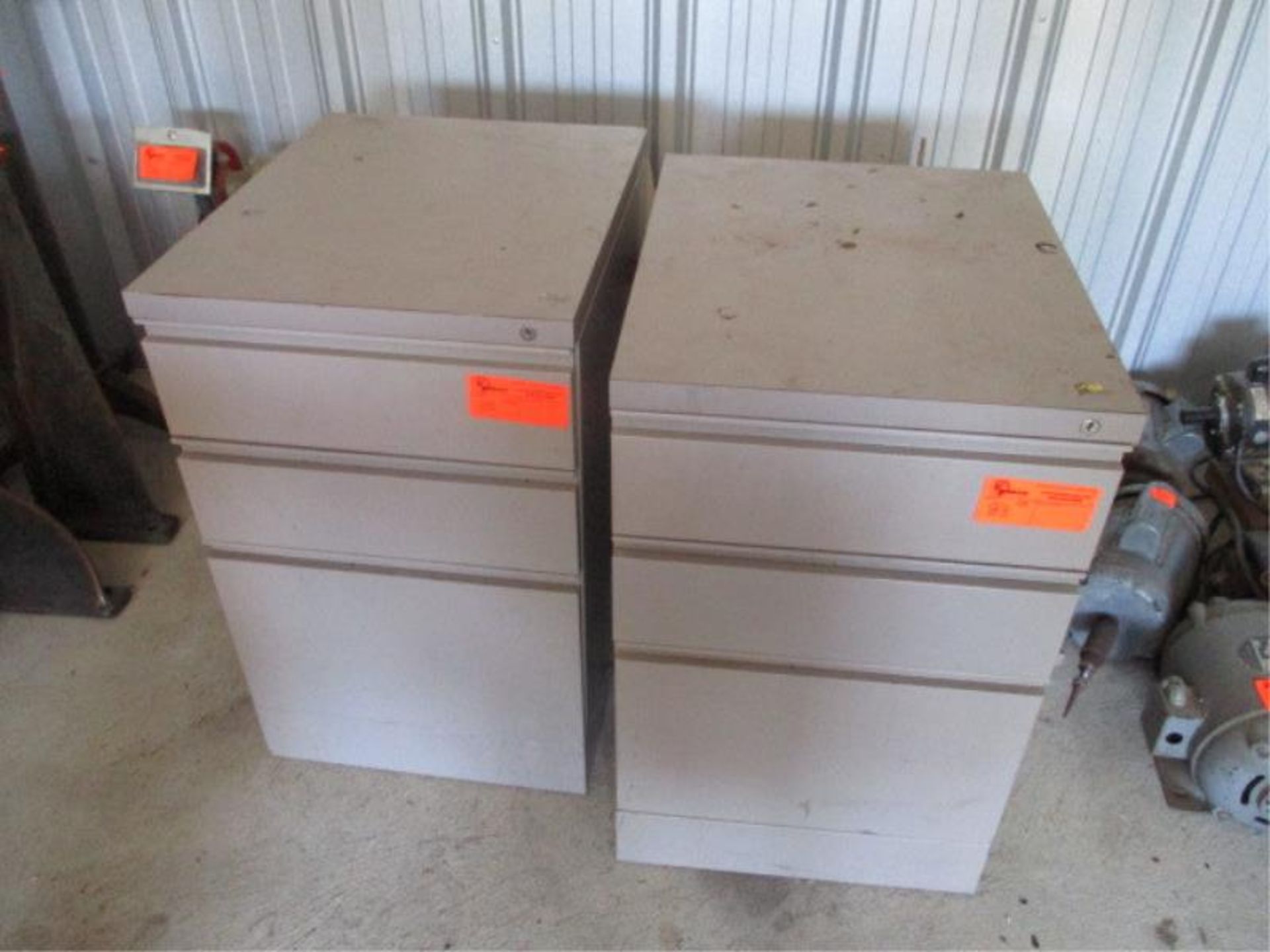 (2) Cabinets w/ 2 Drawers & File Drawer