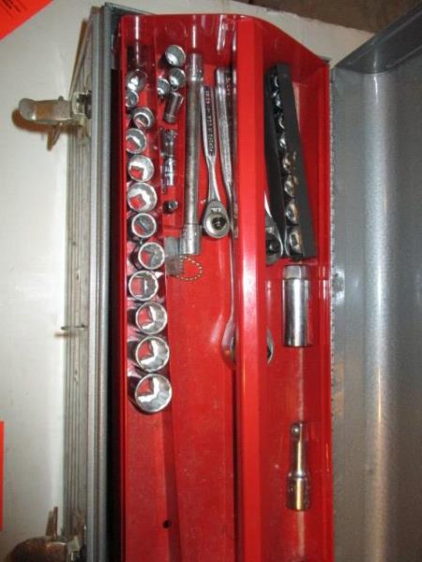 2 Craftsman tool boxes, 1 box empty, 1 with sockets, open wrenches - Image 3 of 4