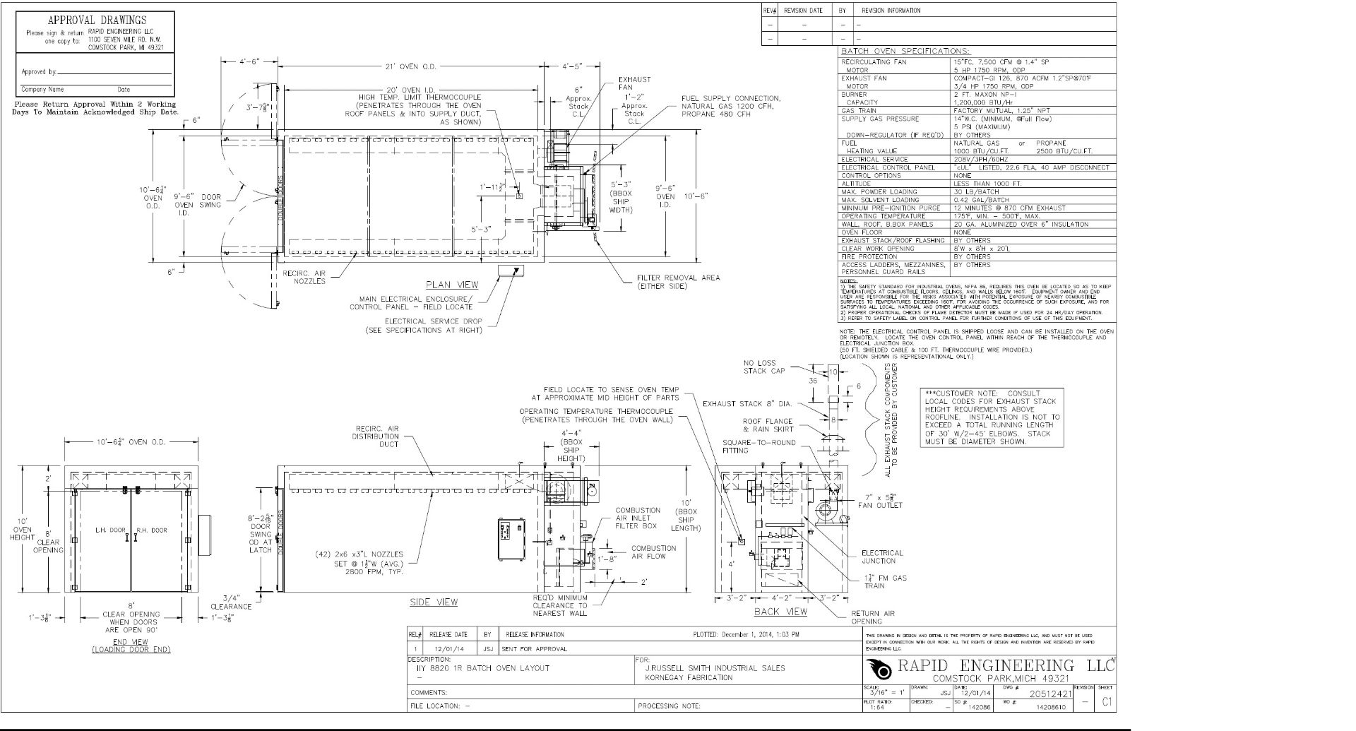 Rapid Engineering Batch Oven M: 8820, SN: 142086, 208V, 3 Phase, 60 cycle - Image 17 of 17