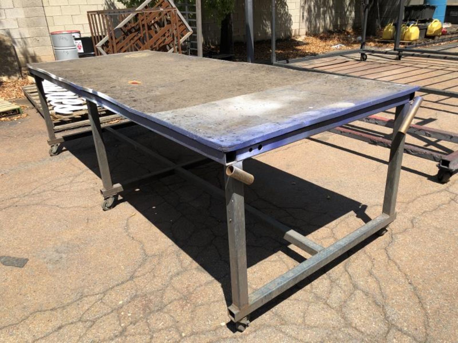 Worktable steel base on casters, 10'x4' - Image 2 of 2