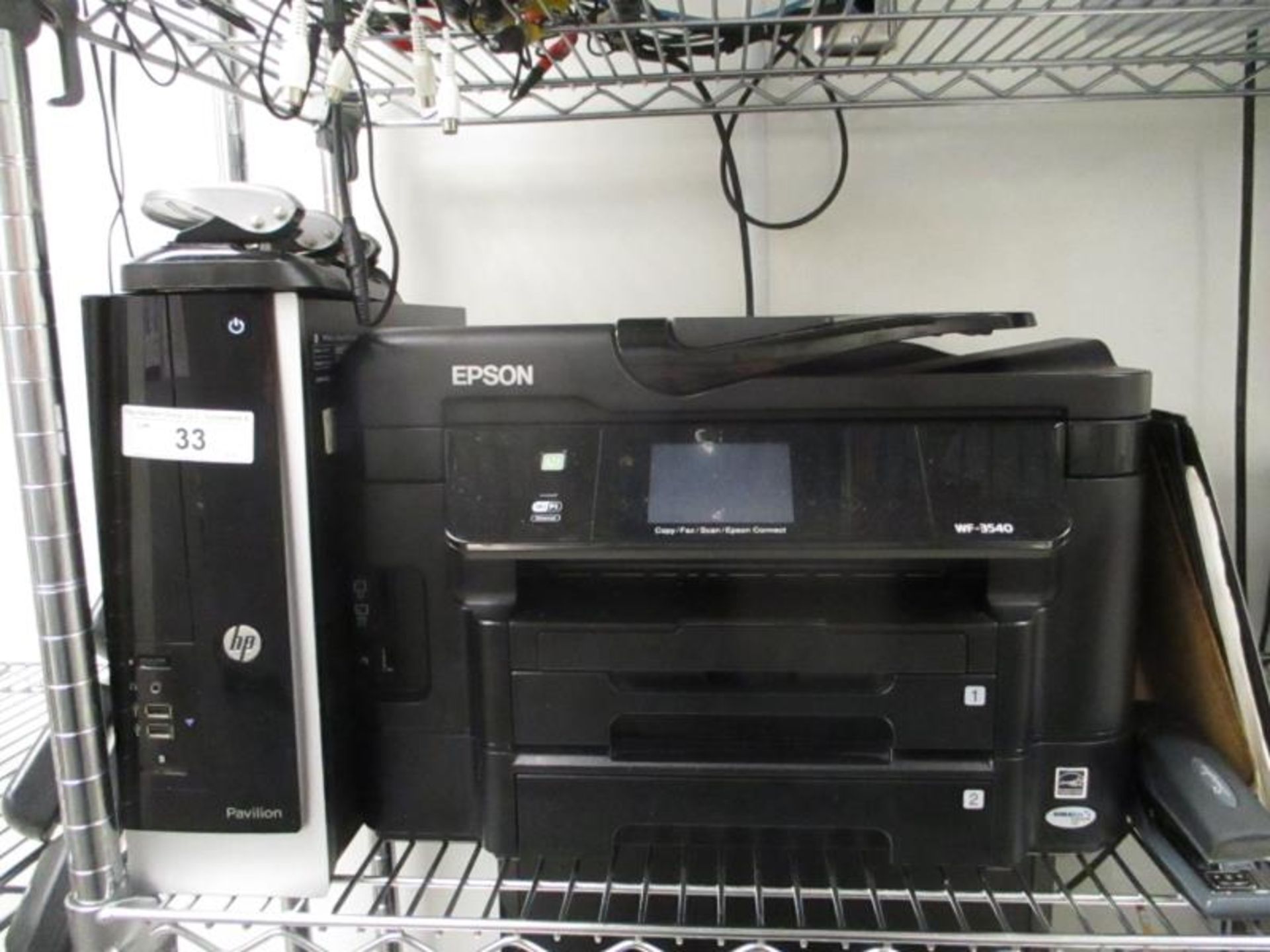 CPU by HP, Model: Pavilion, LED Monitor & Epson Workforce WF-3540 Laser Multifuntion Printer, Broher - Image 2 of 3