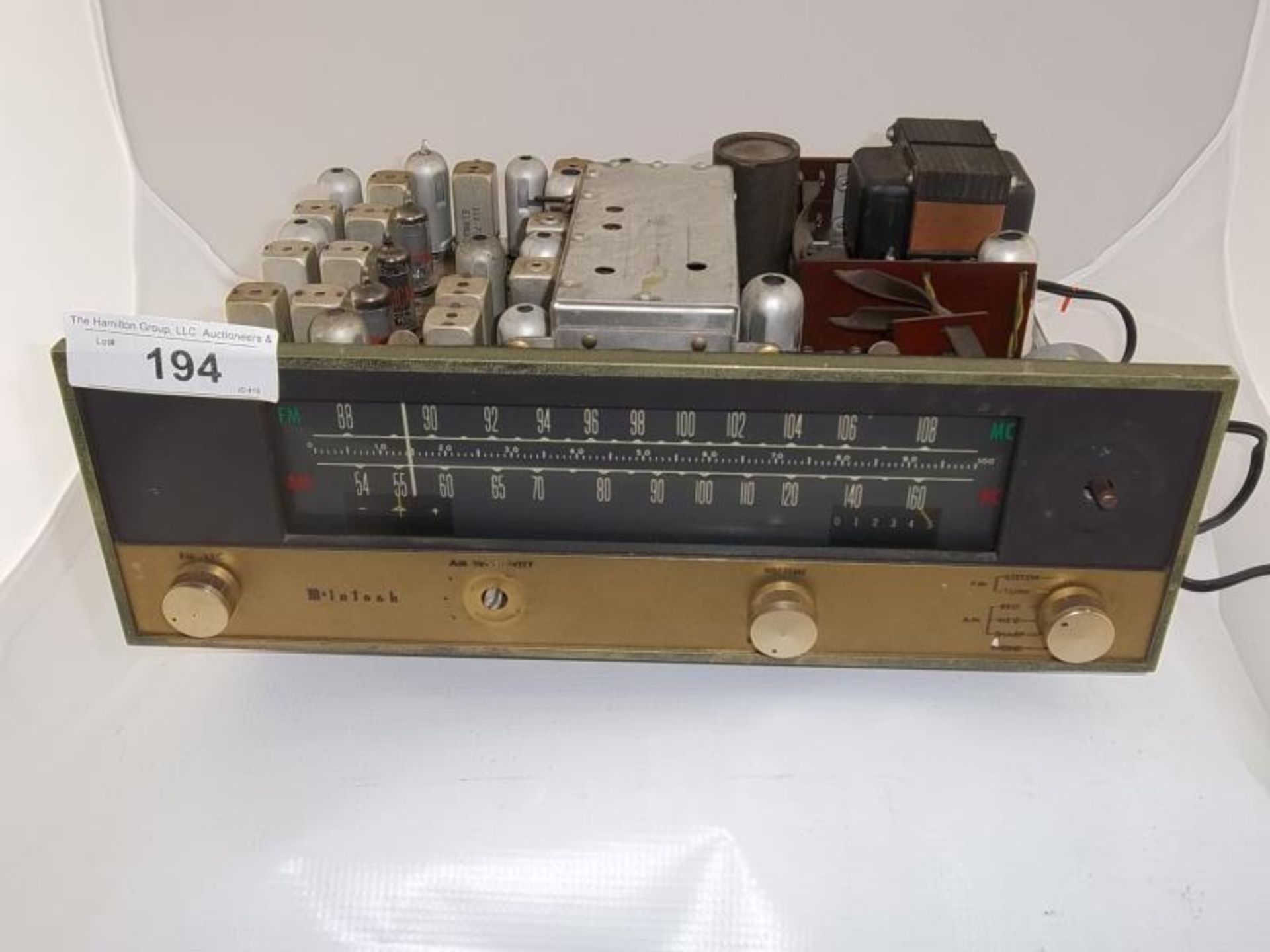 McIntosh MR 55 AM FM Tuner, no case, knobs missing, s # 1K488