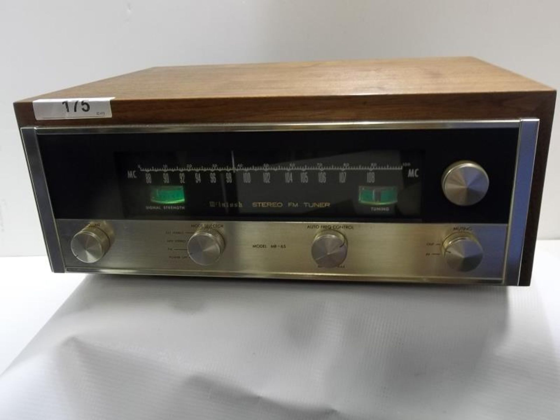 McIntosh MR 65, FM Tuner, wood case, s # 1R506, tested, powers up