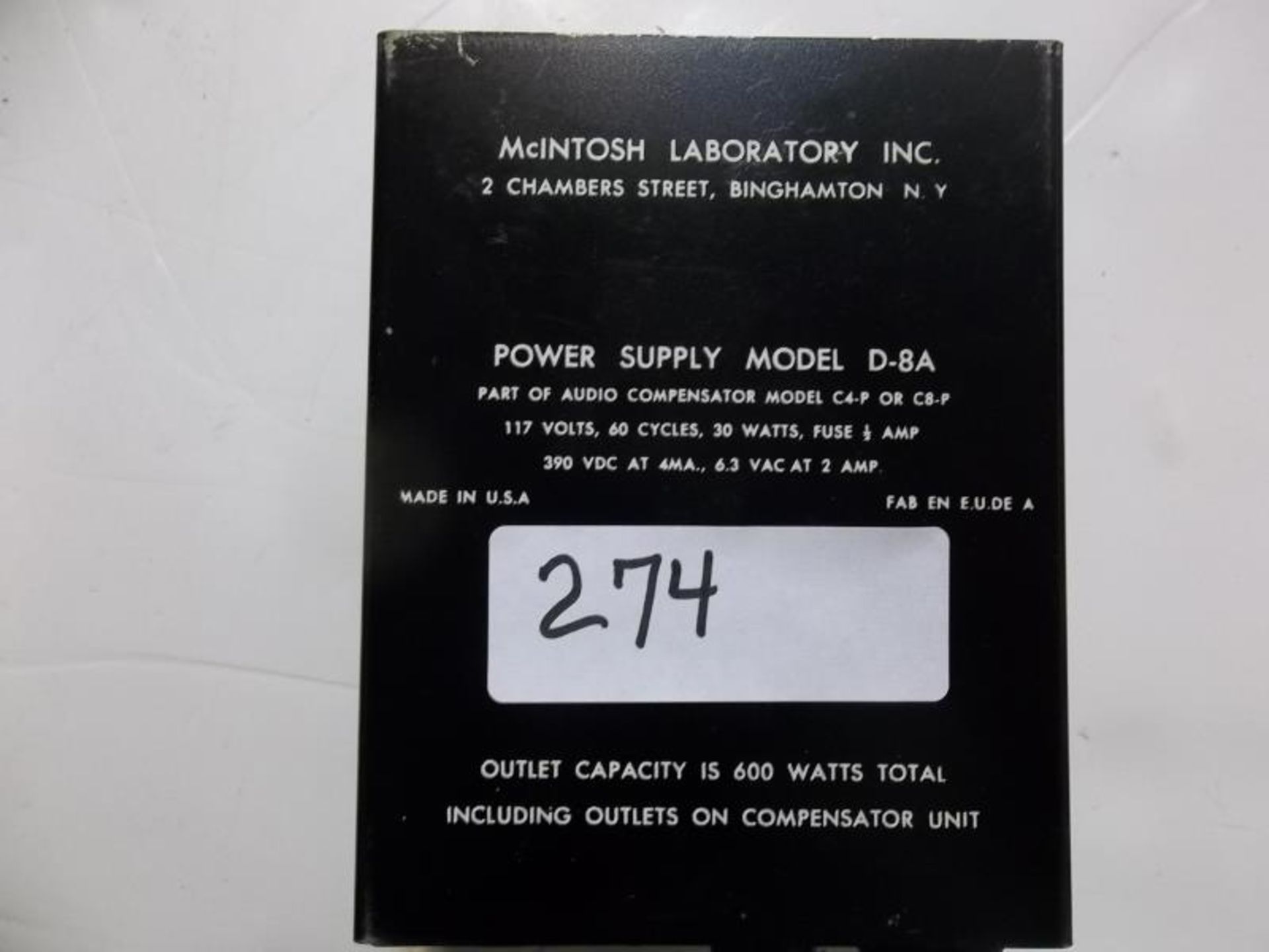 Lot of 5 - McIntosh power supply, 2 model D-8 and 3 model D-8A, some wear and tear, rust - Image 8 of 14