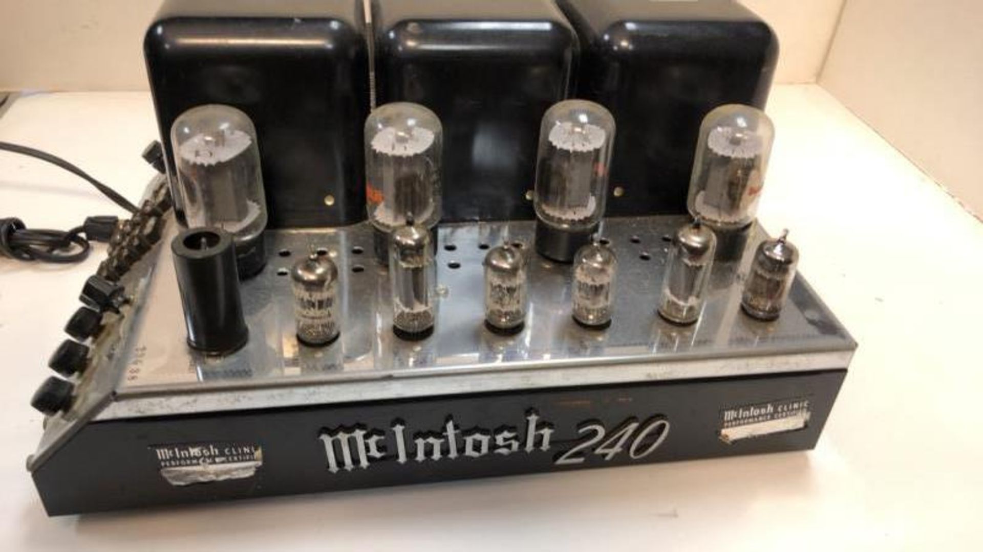 McIntosh MC 240, stereo tube power amp, missing tubes, w cage, s # 641D8, pitted, tested with all - Image 5 of 9