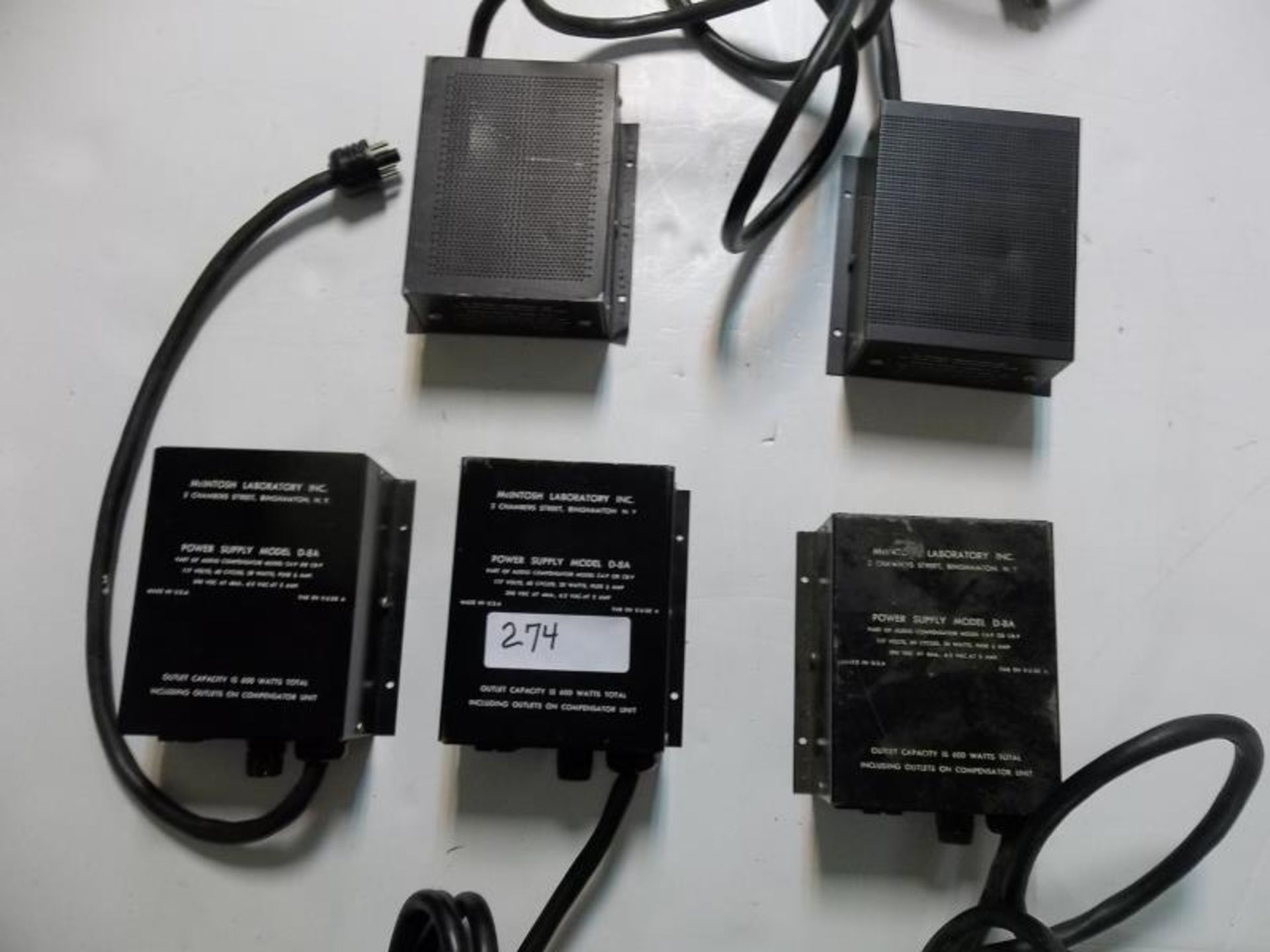 Lot of 5 - McIntosh power supply, 2 model D-8 and 3 model D-8A, some wear and tear, rust