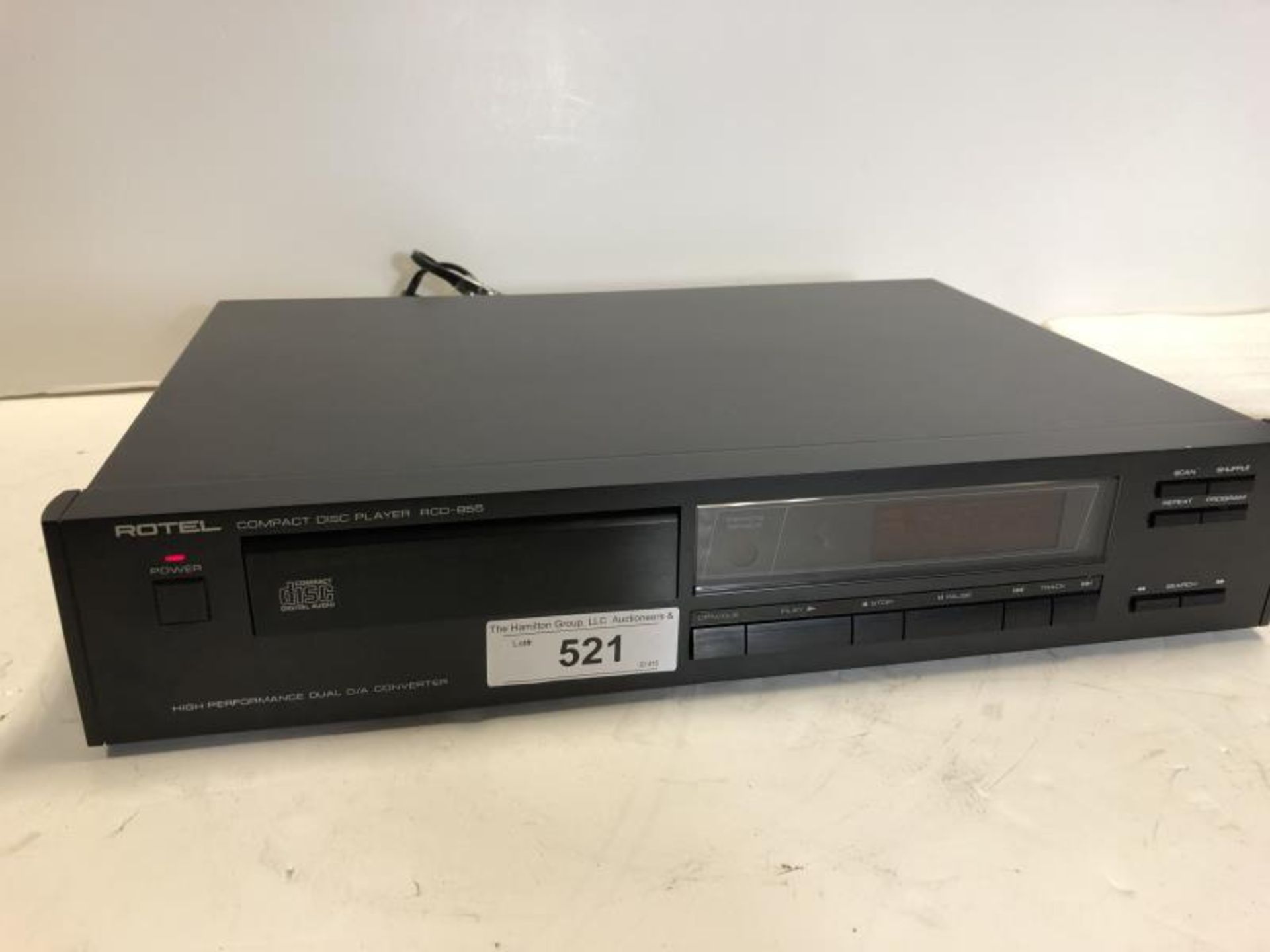 Rotel RCD 855 compact disc player dual converter, tested - powers up