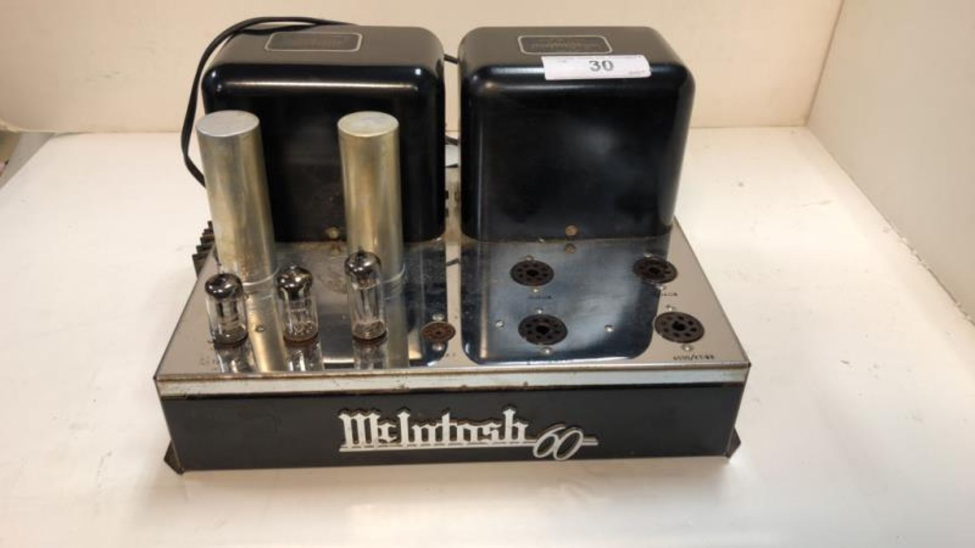 McIntosh MC 60, stereo tube power amp, missing tubes, pitted