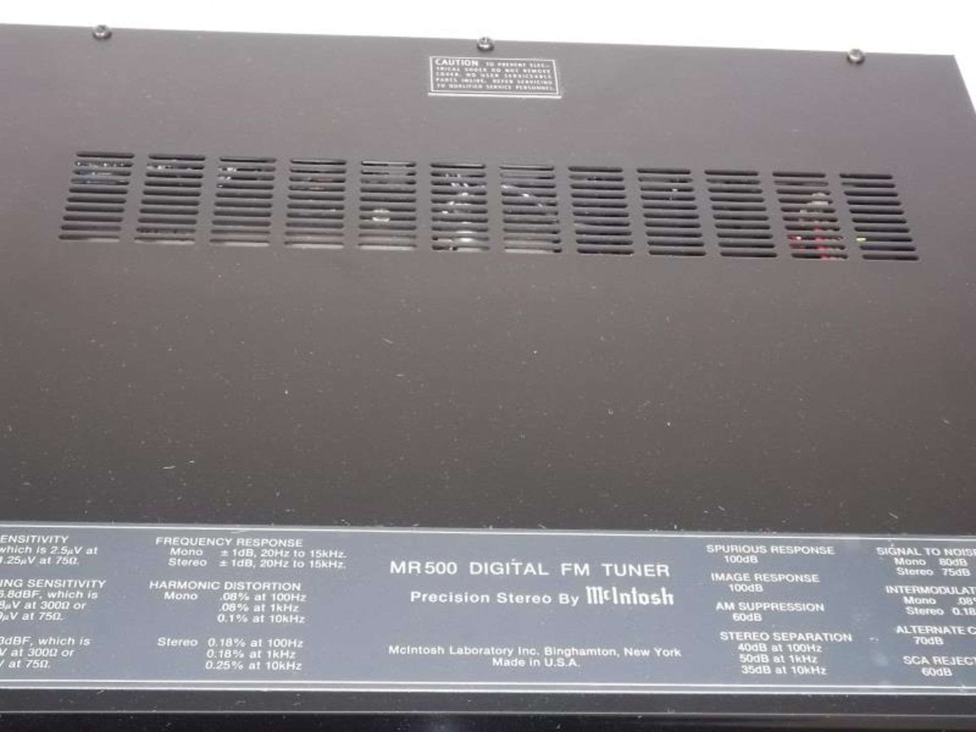 McIntosh MR-500 Digital FM Tuner, no case, in McIntosh cardboard box, s#DF1587 - tested - powers up - Image 4 of 9