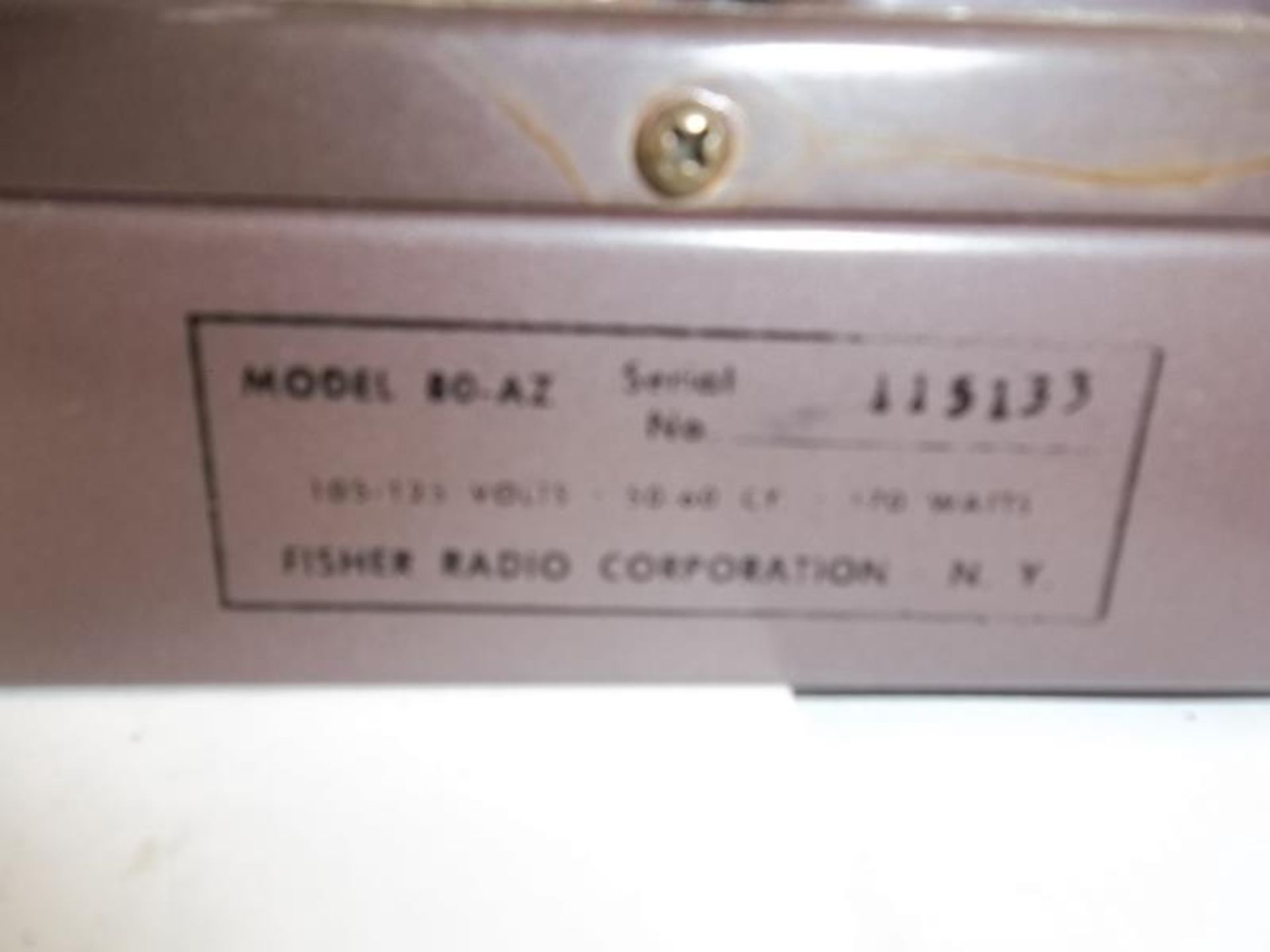 The Fisher amp, model 80-AZ, s# 115133, tested - powers up - Image 3 of 5