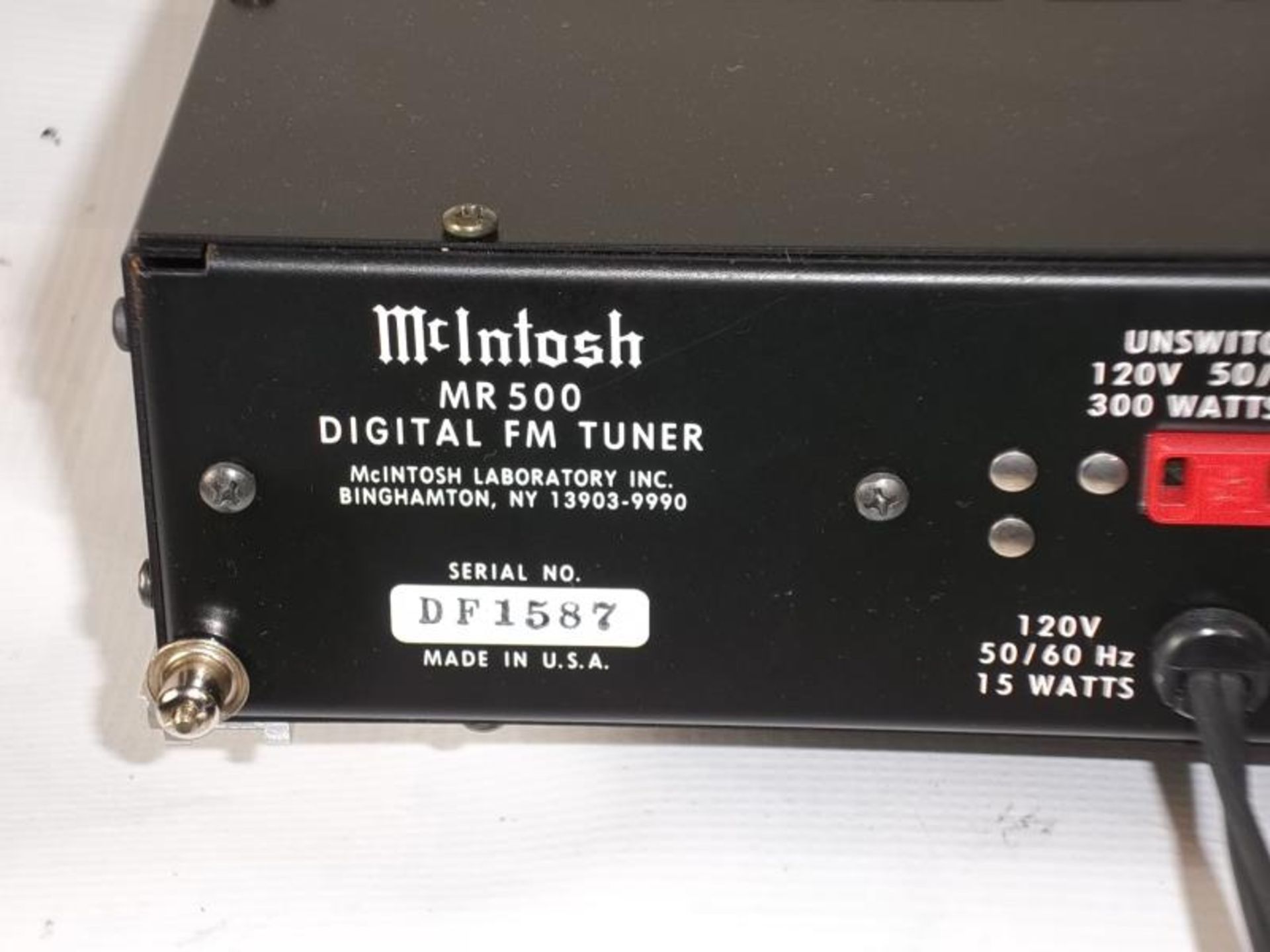 McIntosh MR-500 Digital FM Tuner, no case, in McIntosh cardboard box, s#DF1587 - tested - powers up - Image 8 of 9