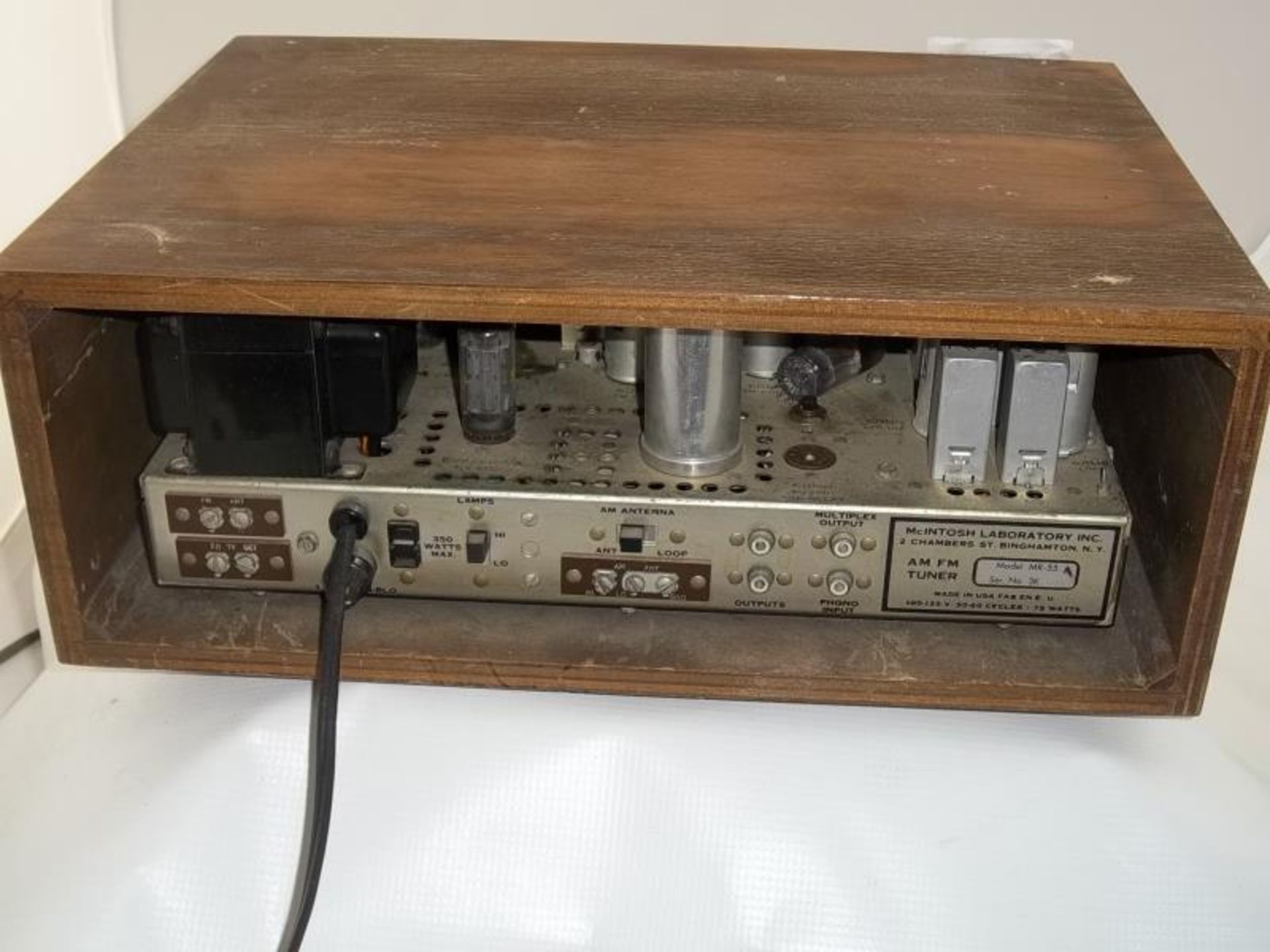 McIntosh MR 55 AM FM Tuner, w/ case, stained and worn, s # 3K836 - Image 3 of 3