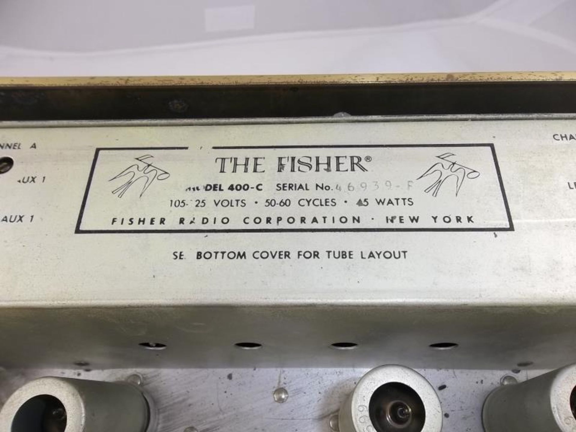 The Fisher model 400-C stereophonic receiver, audio control, no case, s#46939-F - Image 6 of 6