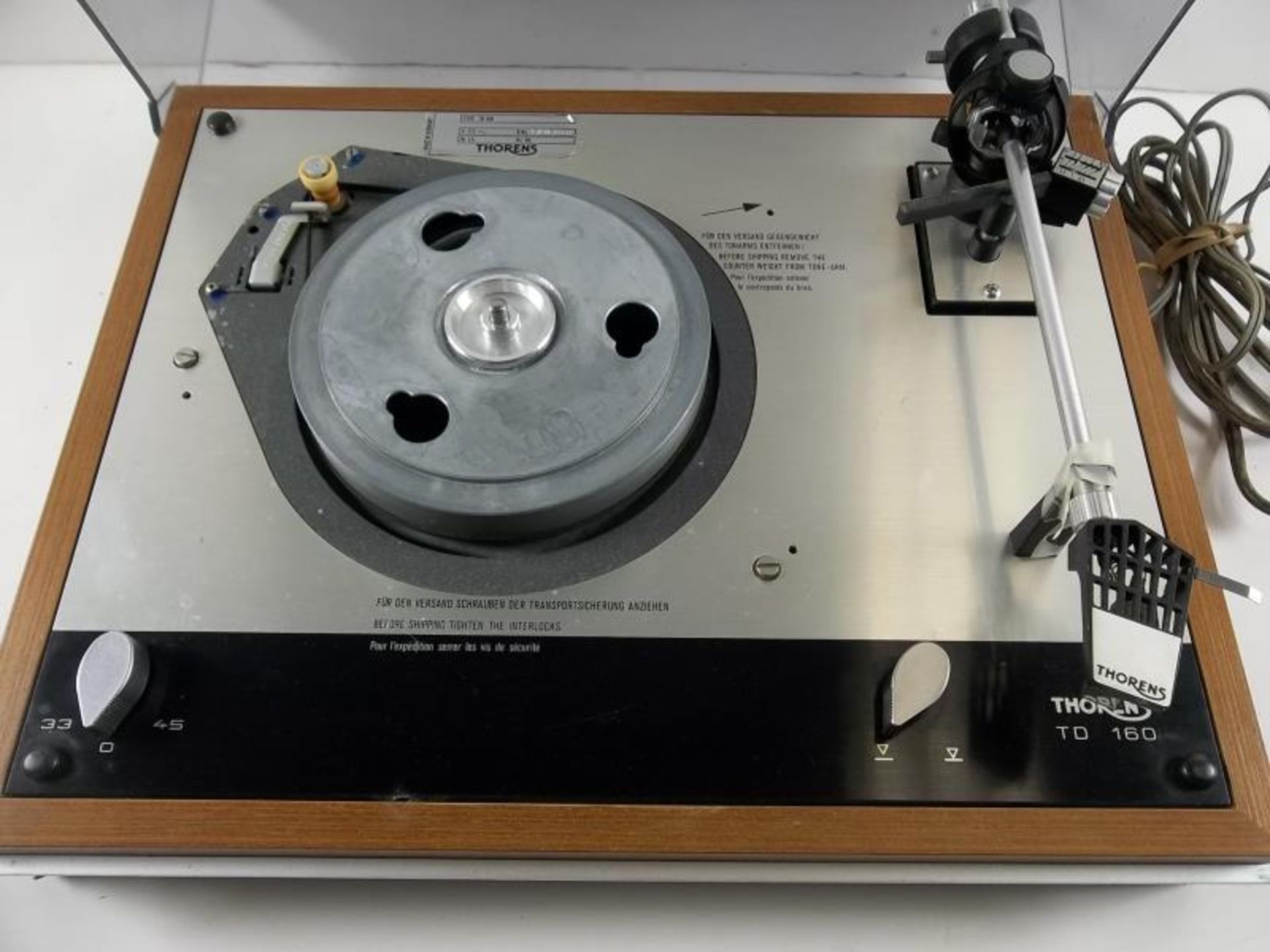 Thorens TD-160 turntable with a Thorens arm, no turntable, no mat, with dust cover, #128756, made in - Image 2 of 4