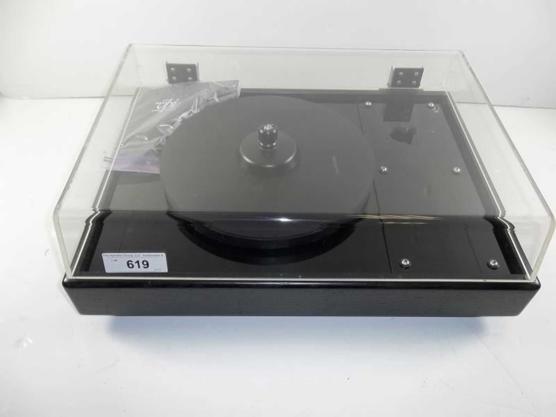 VPI turntable base with turntable, with dust cover, HW-19, s#2443, no arm, side VPI not attached