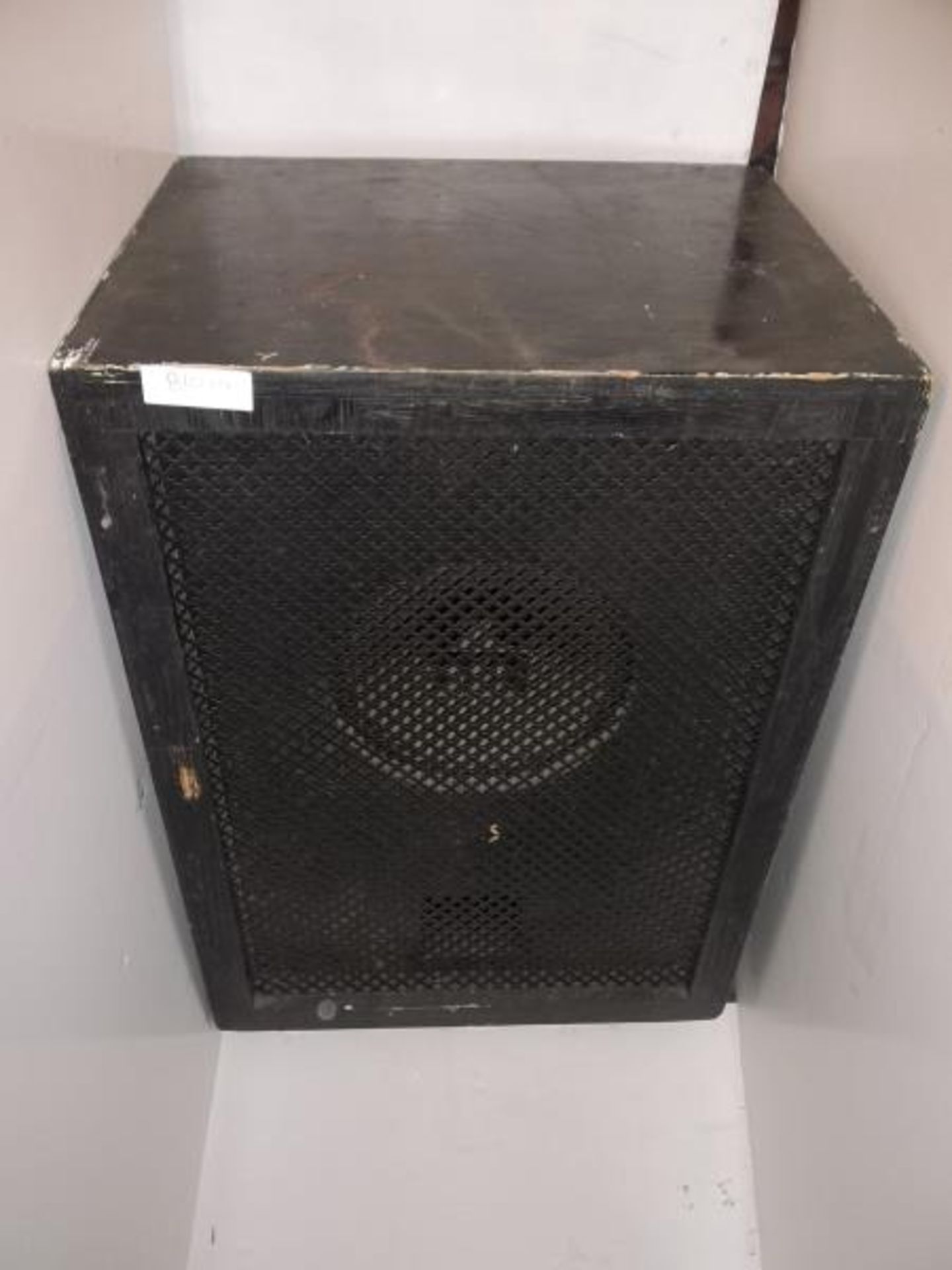 Pair of Altec speaker cabinets, painted black with one speaker in each, some damage to screens and - Image 7 of 12