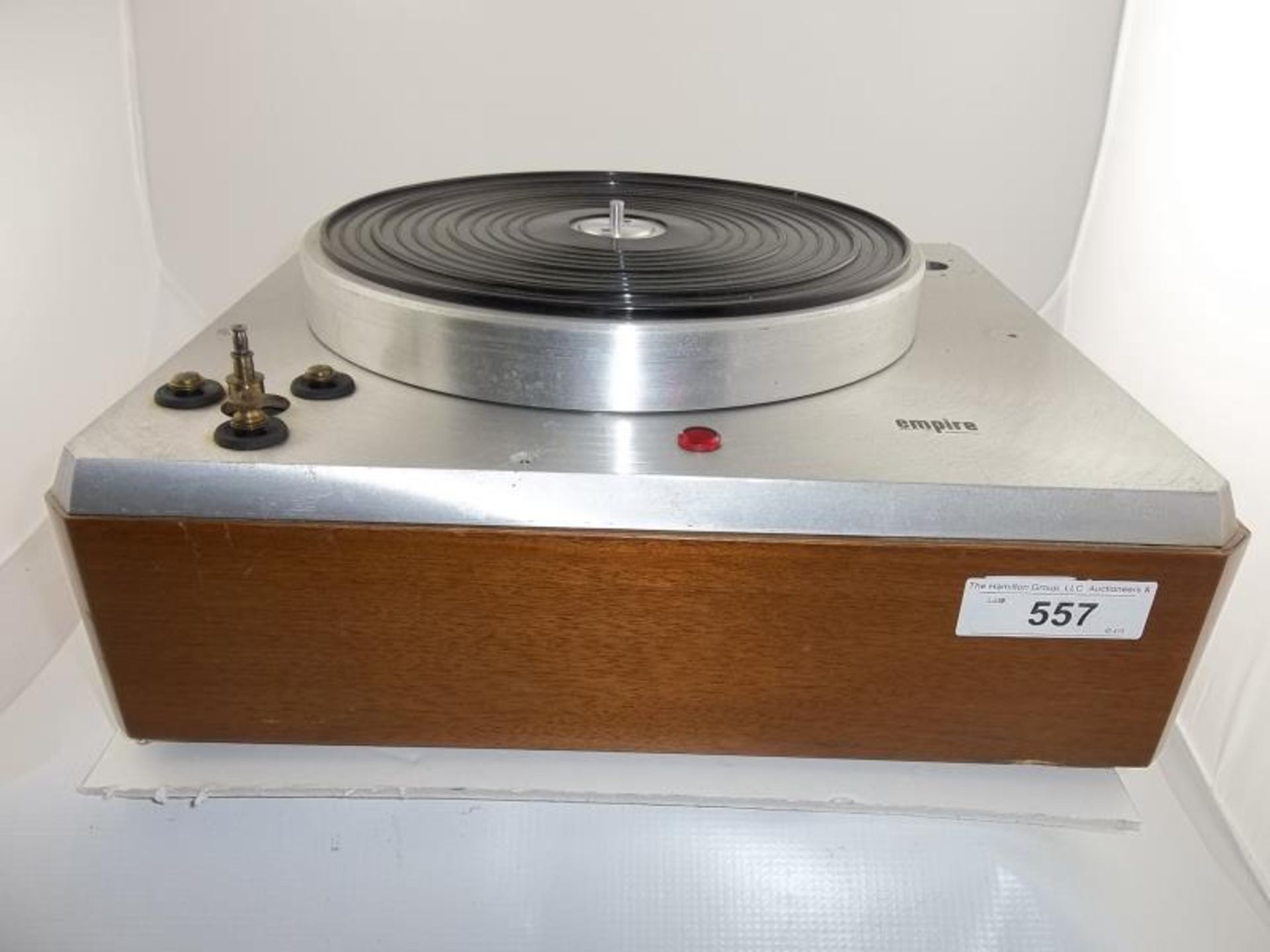 Empire turntable, no arm, no corner plate, brushed silver finish, #28795