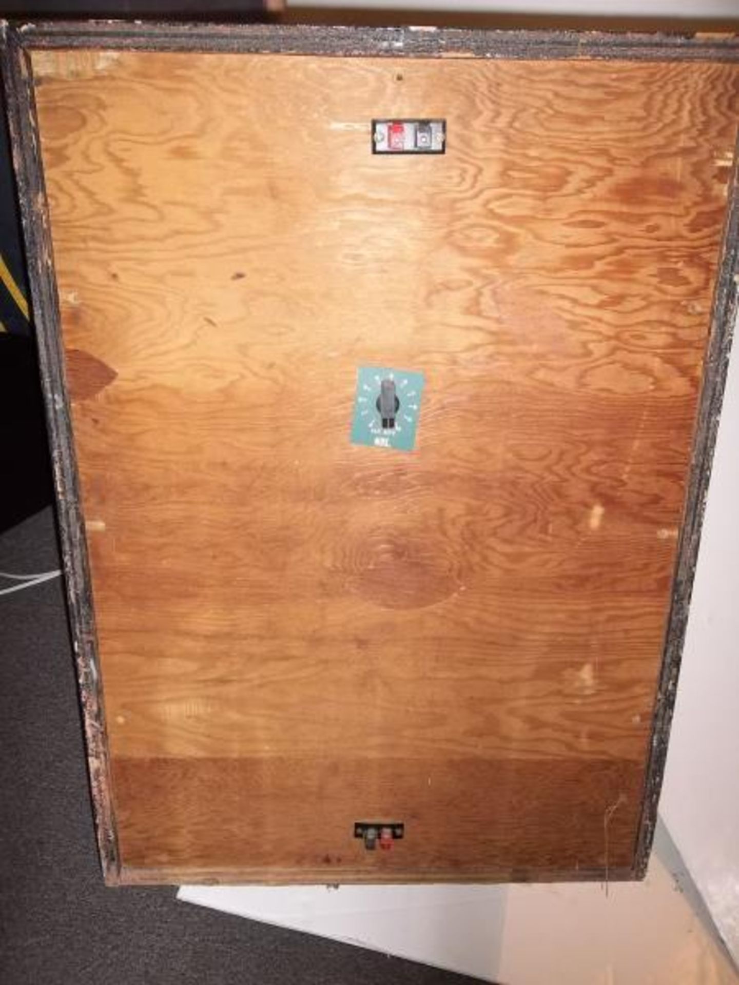 Pair of Altec speaker cabinets, painted black with one speaker in each, some damage to screens and - Image 12 of 12
