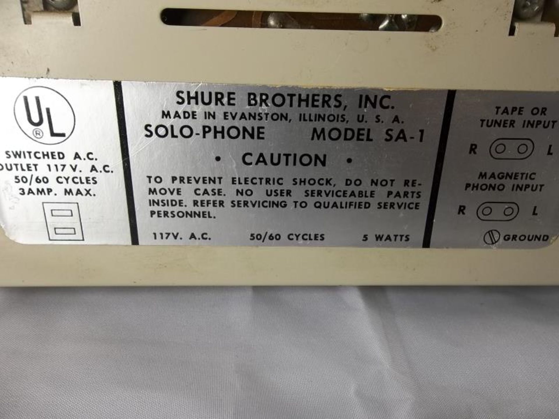 Shure Solo-phone stereo headphone amp SA-1, damaged case - Image 5 of 5