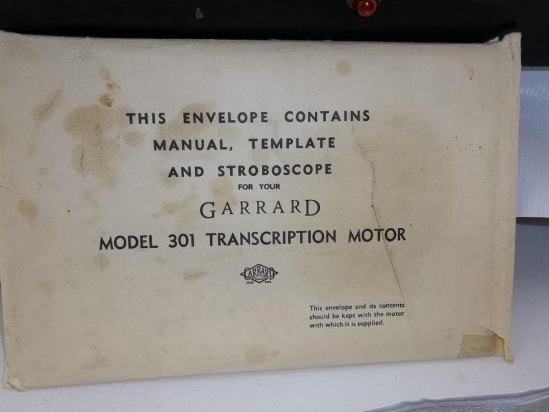 Garrard turntable, model 301, made in England, transcription motor, schedule 51400/1, partial arm, - Image 4 of 5