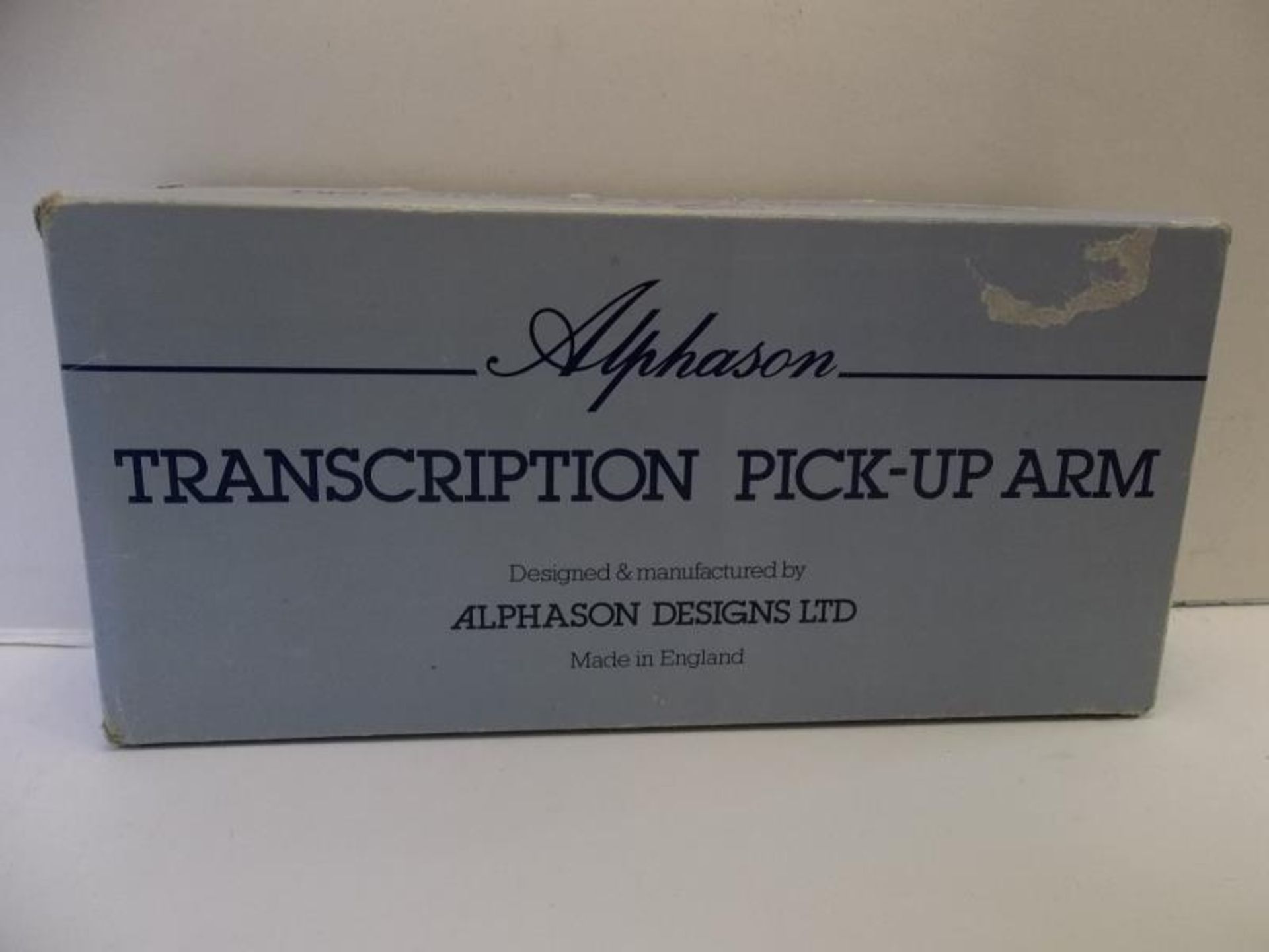 1 Alphason transcription pick-up arm, HR-100S-MCS in box, made in England, s#9519, with weight,