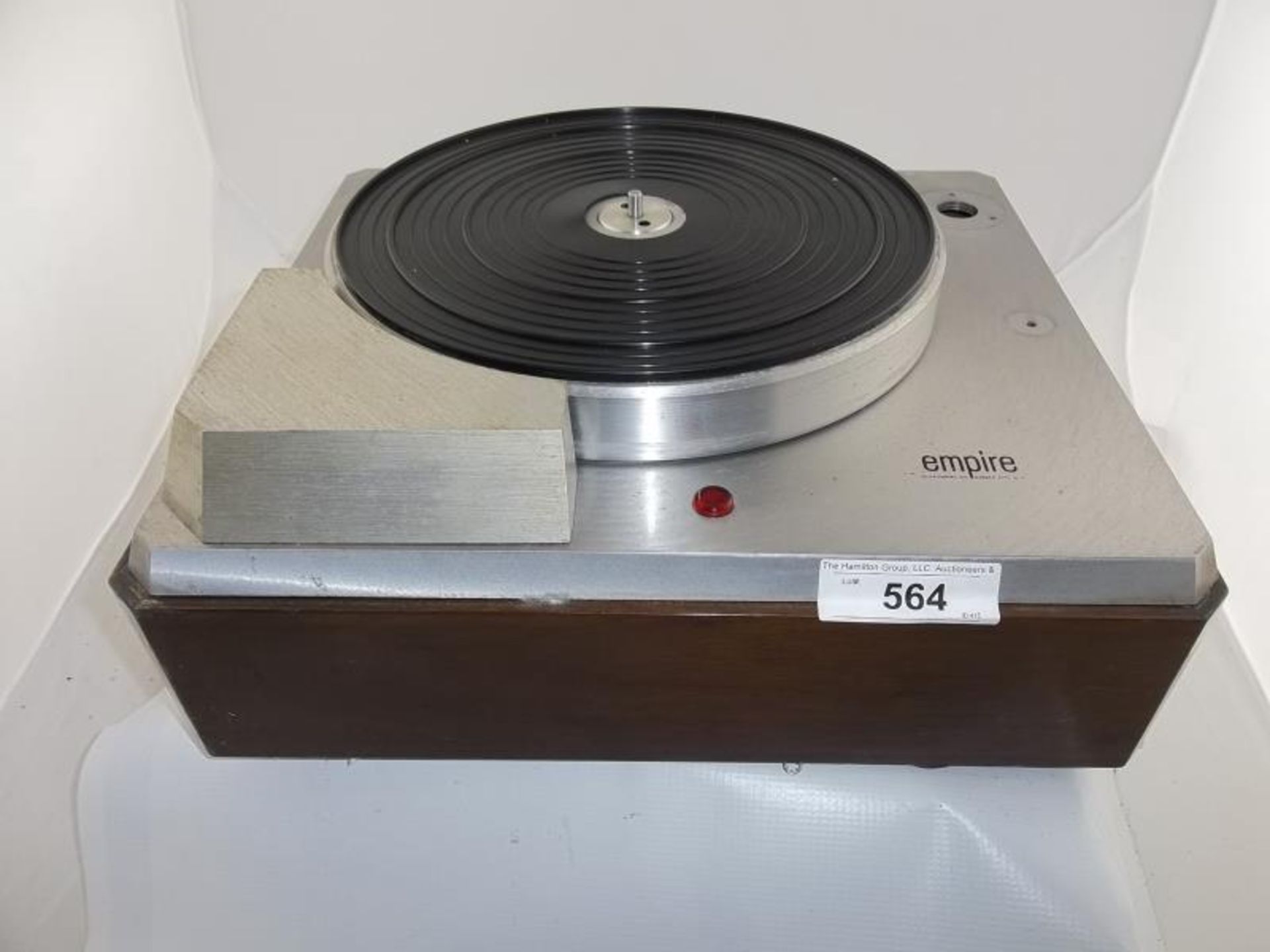 Empire turntable, brushed silver finish (pitted) no arm, #16066 - Image 2 of 7