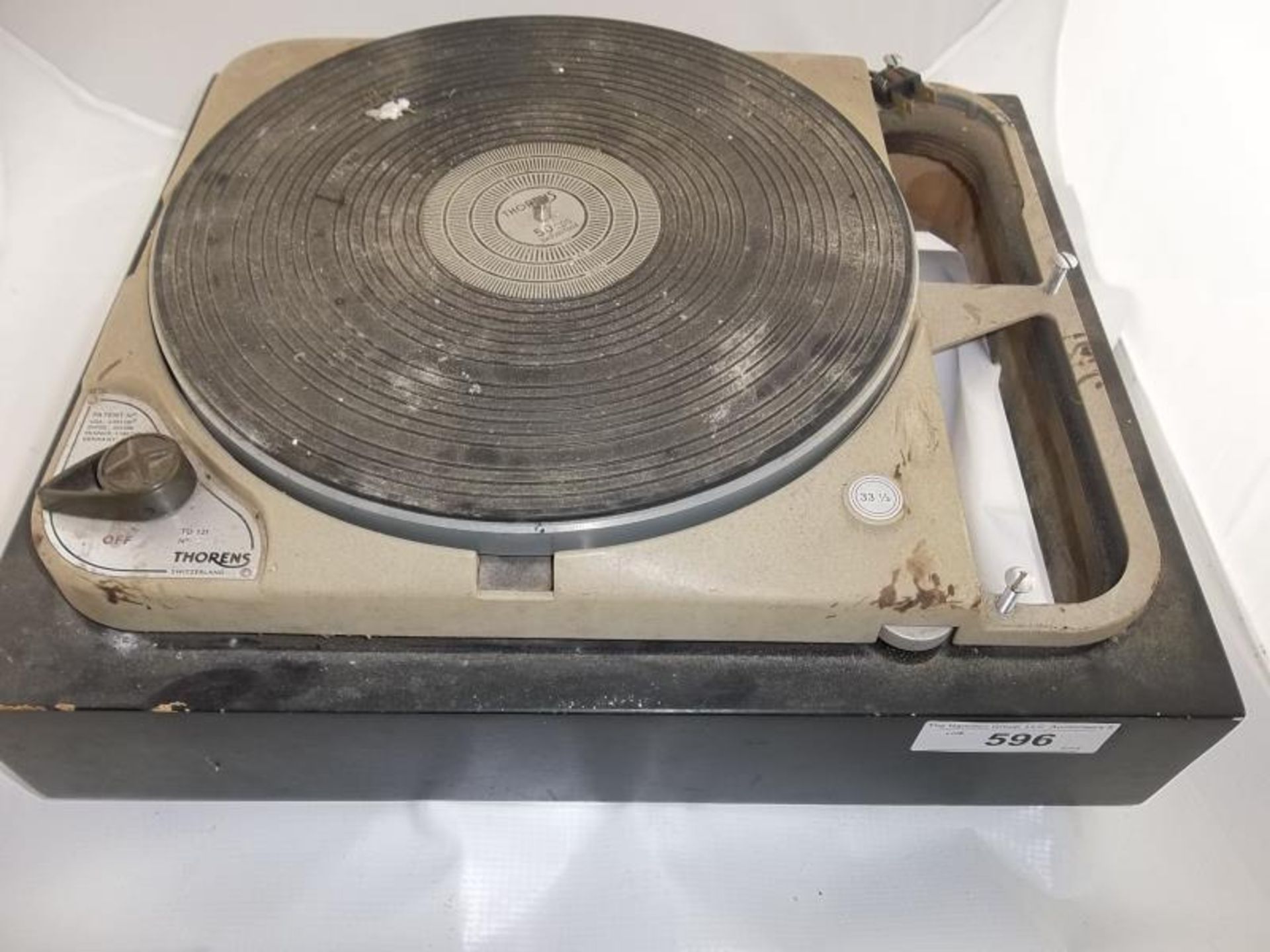 Thorens TD 121 turntable, #2571, made in Switzerland, 33 1/3, no arm board or arm