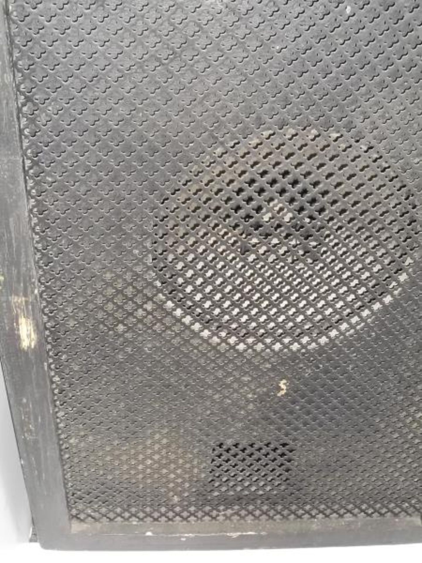 Pair of Altec speaker cabinets, painted black with one speaker in each, some damage to screens and - Image 10 of 12