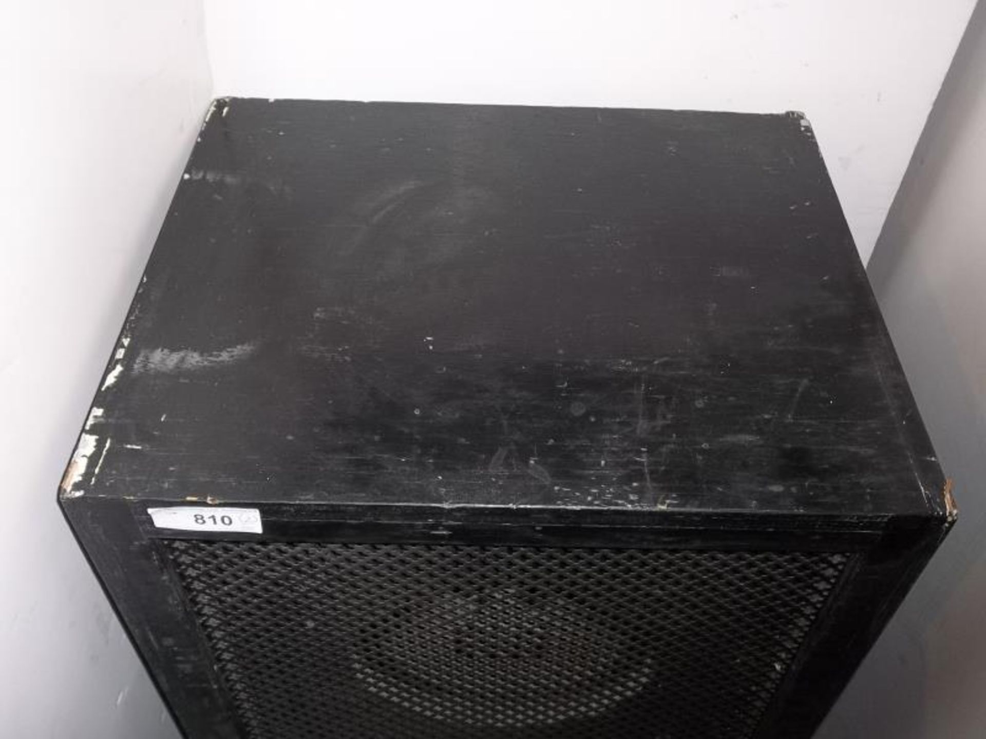 Pair of Altec speaker cabinets, painted black with one speaker in each, some damage to screens and - Image 2 of 12