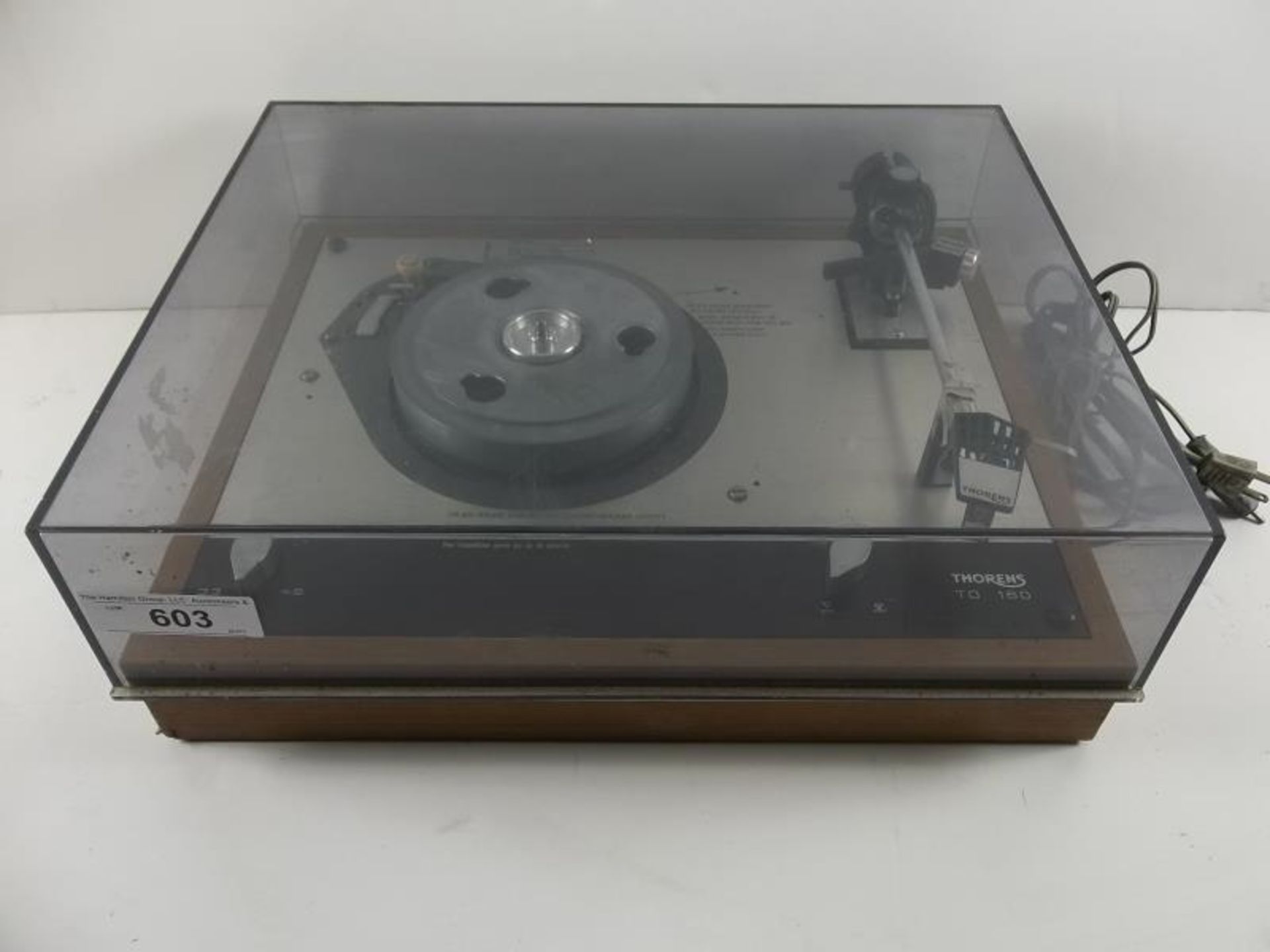 Thorens TD-160 turntable with a Thorens arm, no turntable, no mat, with dust cover, #128756, made in