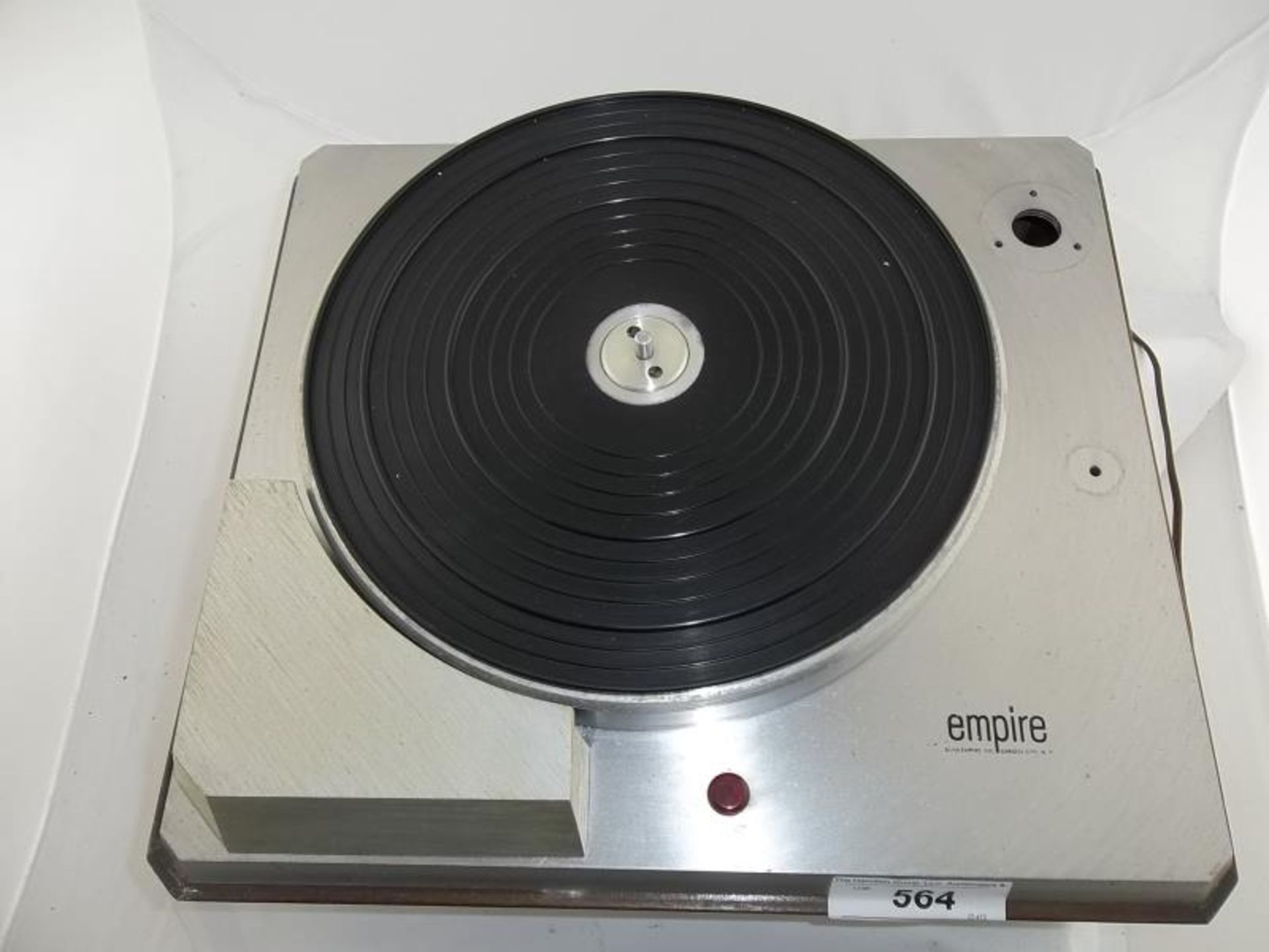 Empire turntable, brushed silver finish (pitted) no arm, #16066 - Image 4 of 7