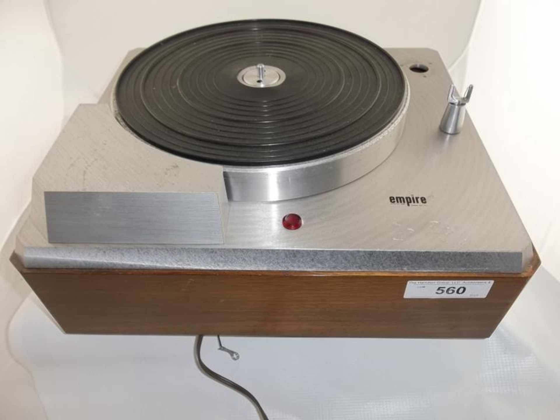 Empire turntable, no arm, brushed silver finish (pitted)