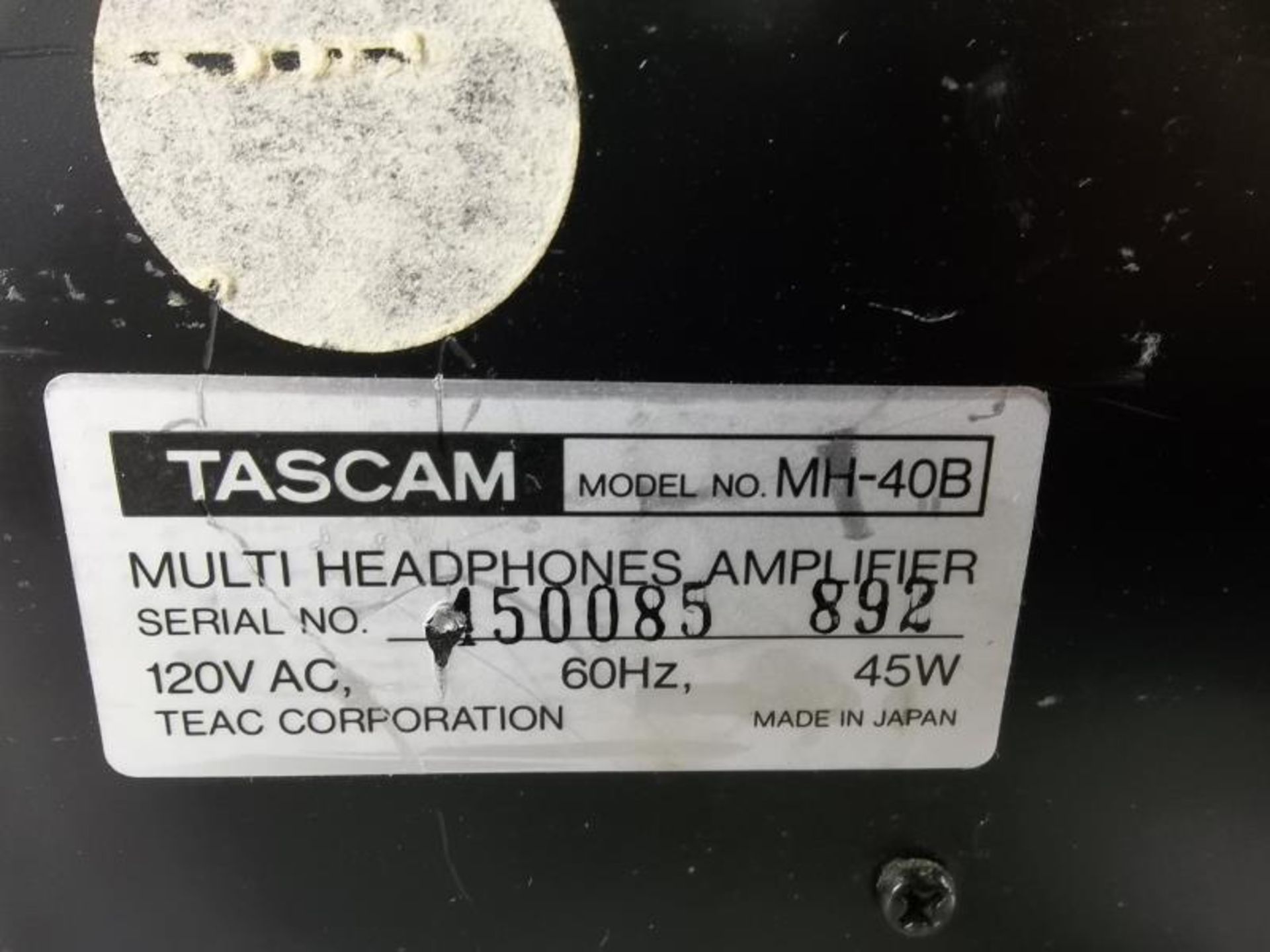 Tascam MH-40 B Multi Headphone Amp, s# 150085, rack mountable, tested - powers up - Image 5 of 5