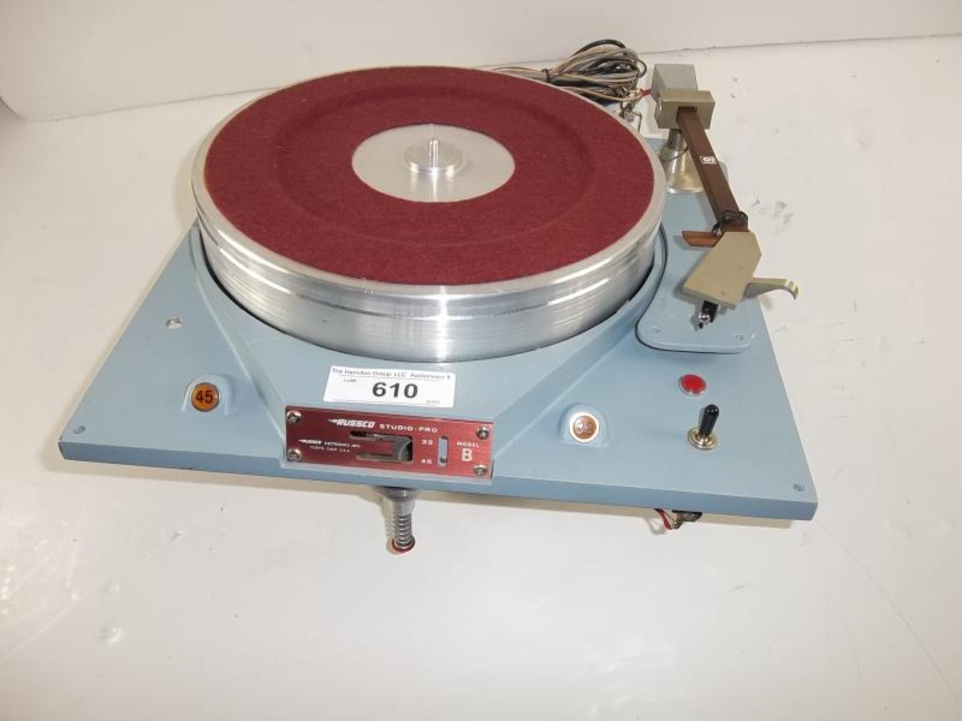 Studio Pro, Model B turntable base, Clovis, CA, 33, 45, with IO head and arm board