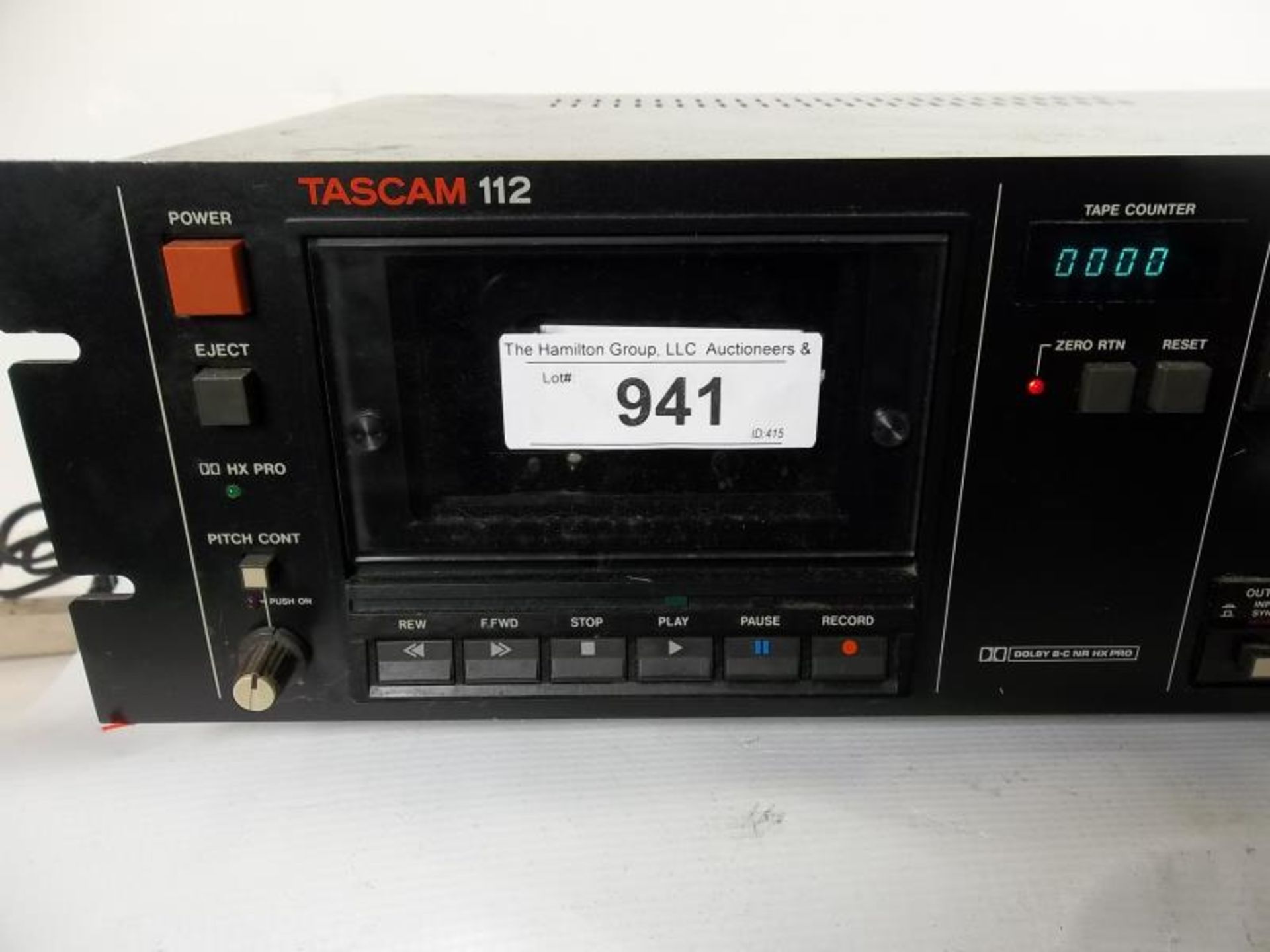 1 Tascam 112 casette player, rack mountable, tested - powers up - Image 3 of 5