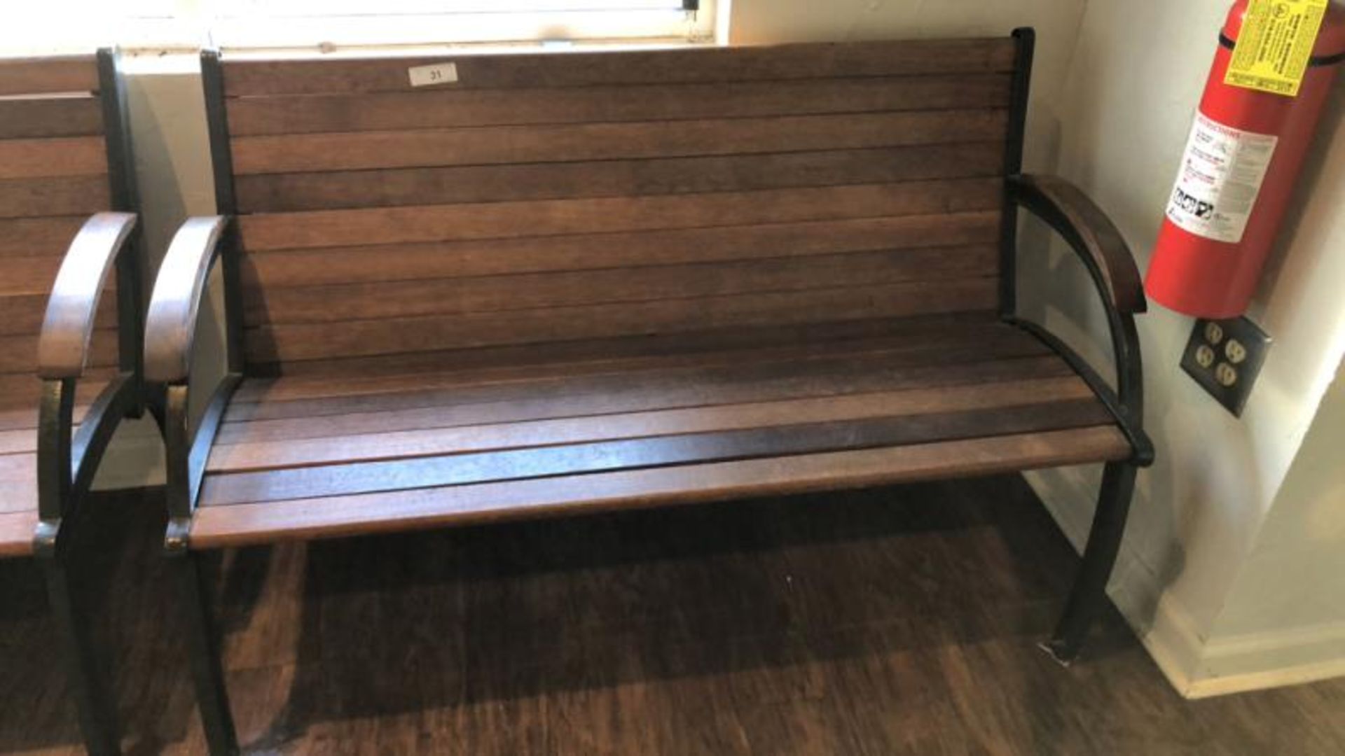 Wood and metal bench