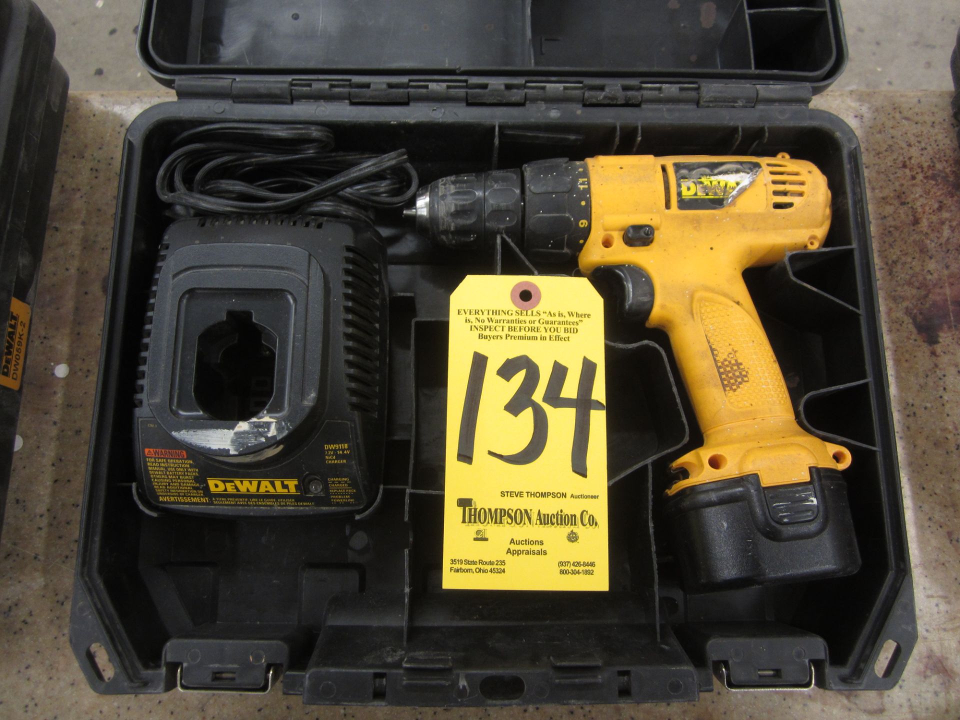 Dewalt DW926 Cordless 3/8 Inch Drill, with Battery, Charger, and Case, 9.6 Volt