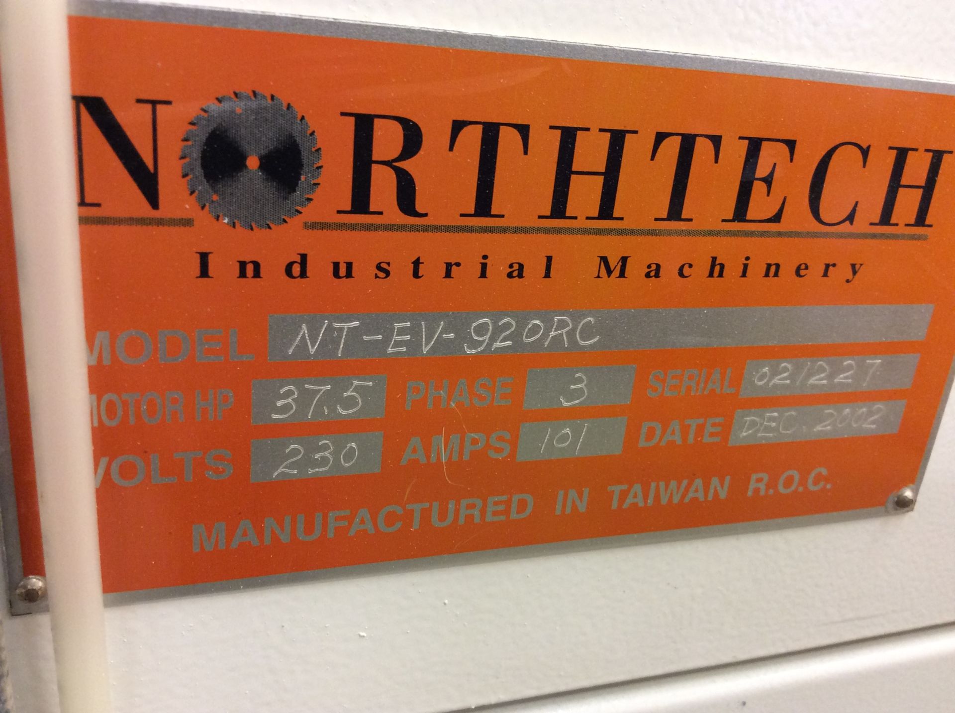 Northtech 200 Series Belt Sander, s/n 021227, New 2002 36”, 2 Belt, 20 HP/15 HP, Load Fee $250.00 - Image 3 of 9