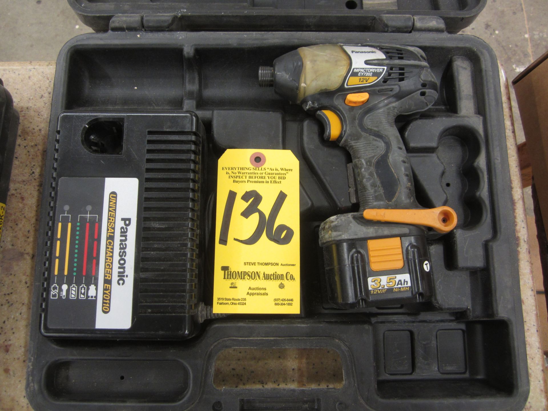 Panasonic EY7202 Cordless Impact Driver with Battery, Charger, and Case, 12 Volt