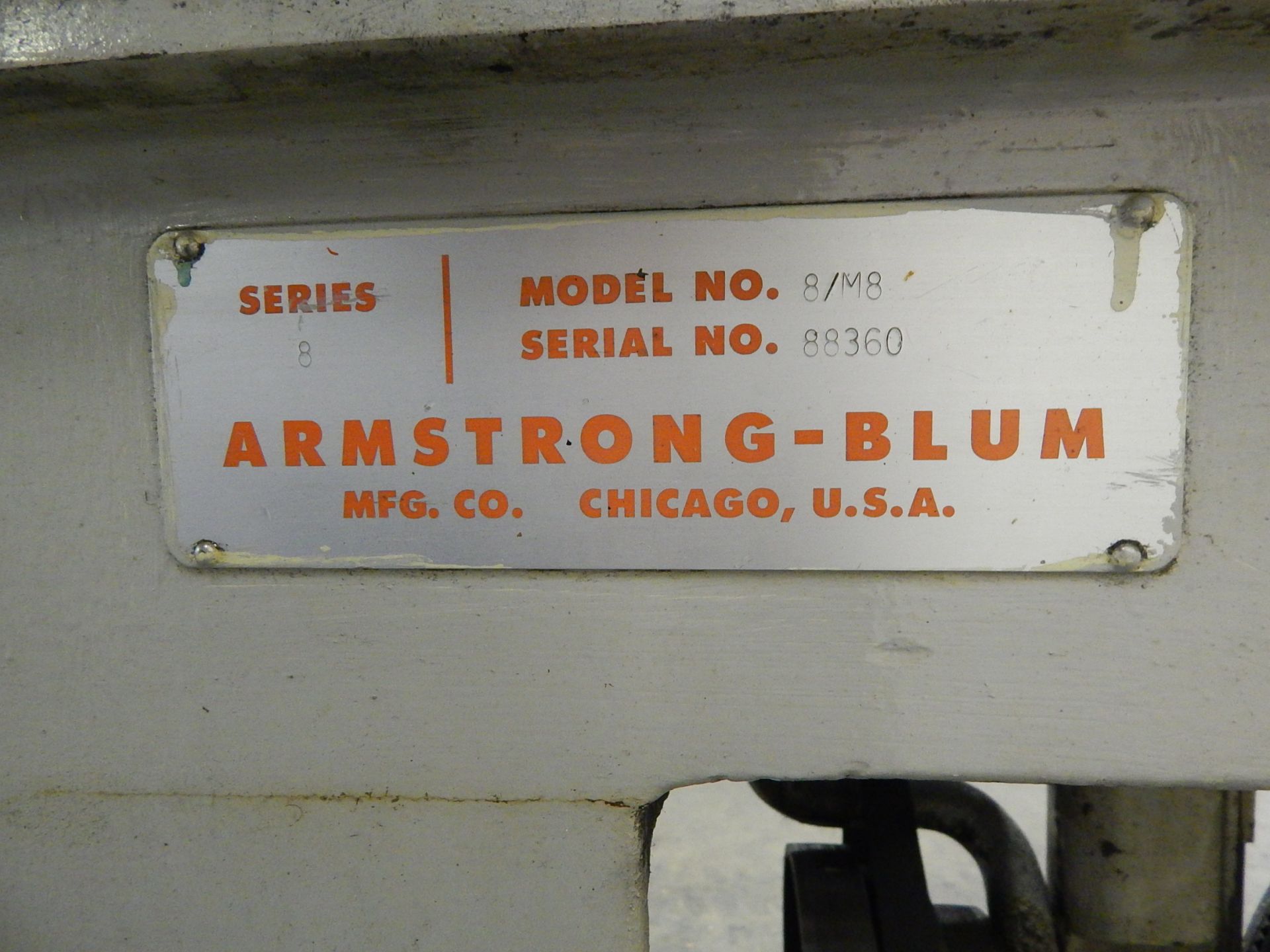 Marvel Model 8/M8 Tilt Frame Vertical Band Saw, s/n 88360, Loading Fee $100.00 - Image 11 of 12