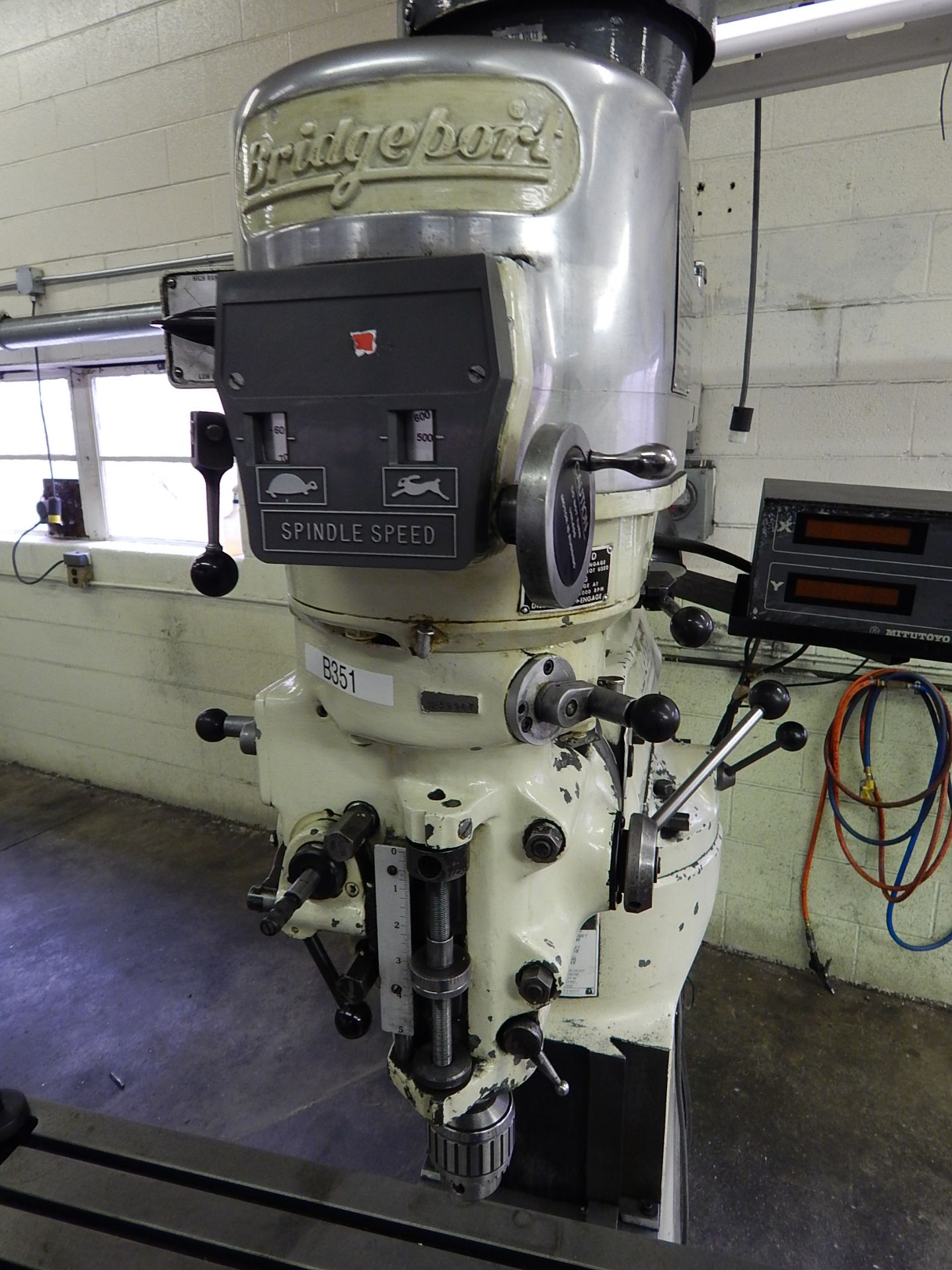 Bridgeport Series I, 2 HP Vertical Mill, s/n 12BR222588, 9 In. X 42 In. Table, Mitutoyo D.R.O., - Image 6 of 11