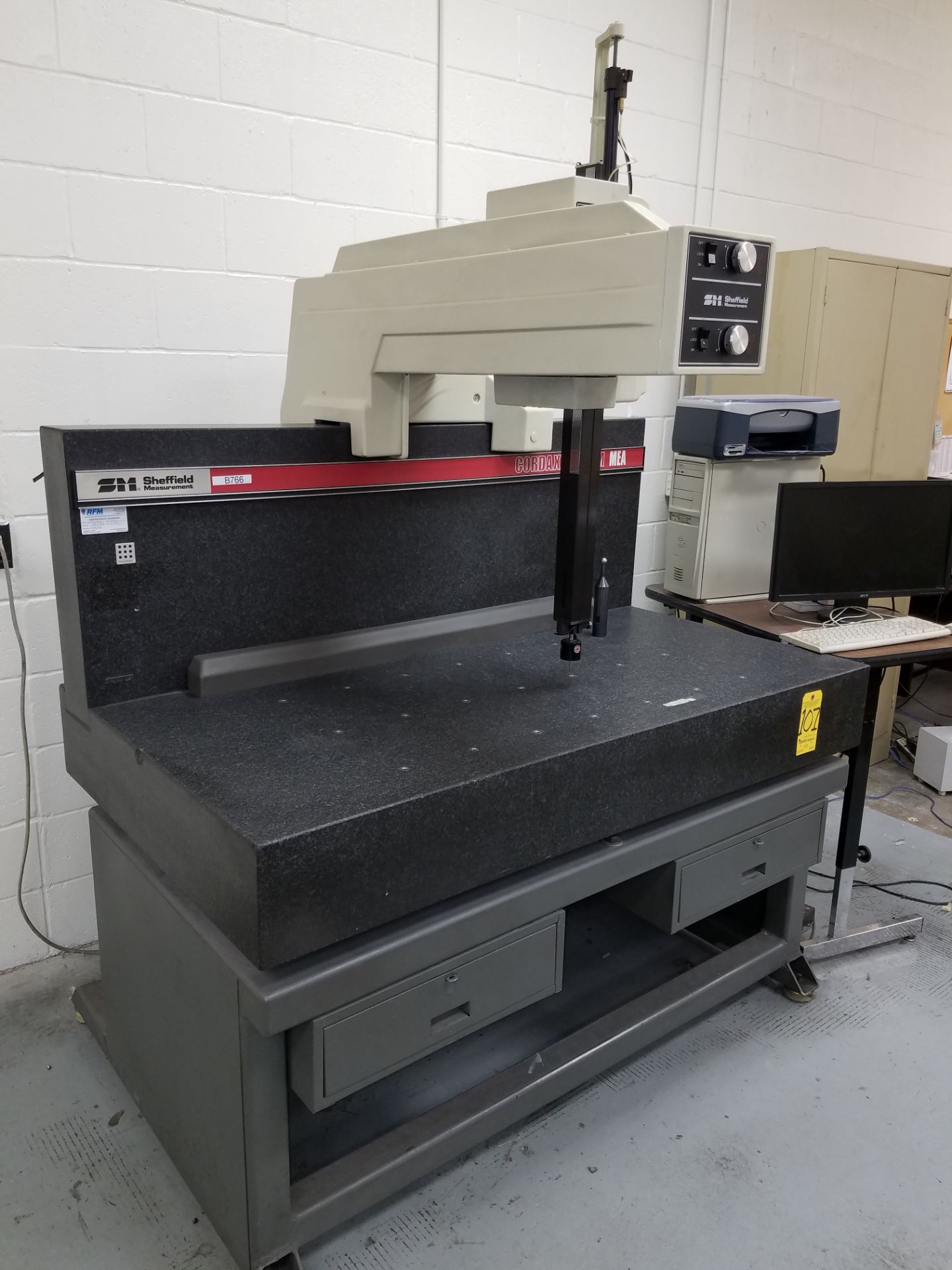 Sheffield Cordax Model 1808-MEA Coordinate Measuring Machine, Manual, s/n C-5664, Renishaw TP-1S