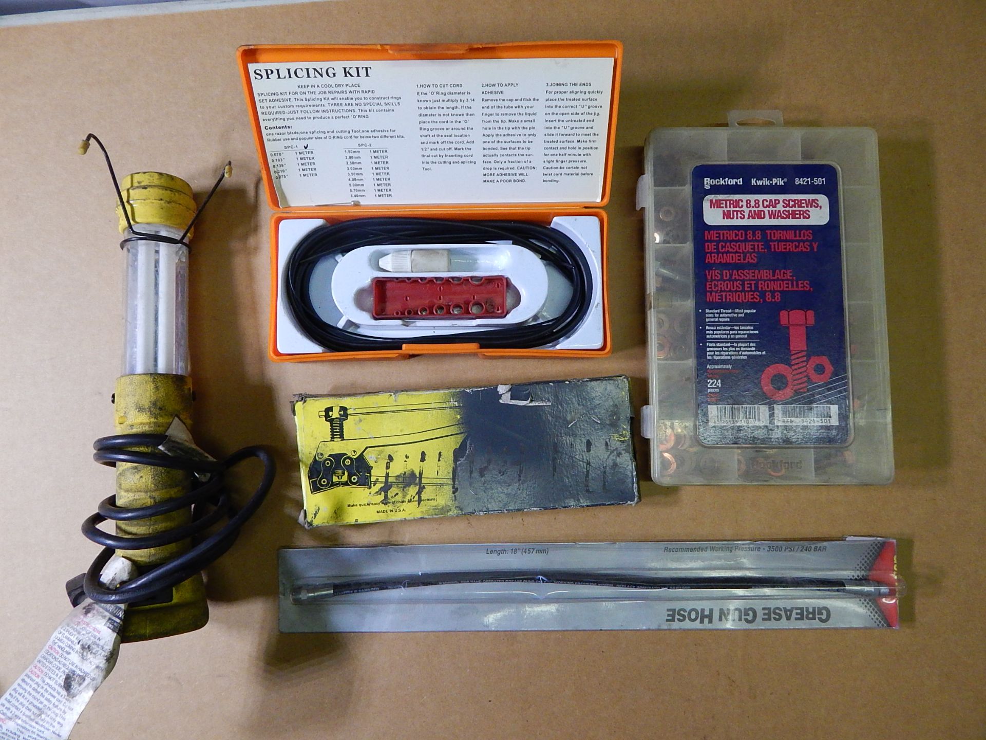 Chain Tool, O-Ring Splicing Kit, Worklight, and Case with Hardware