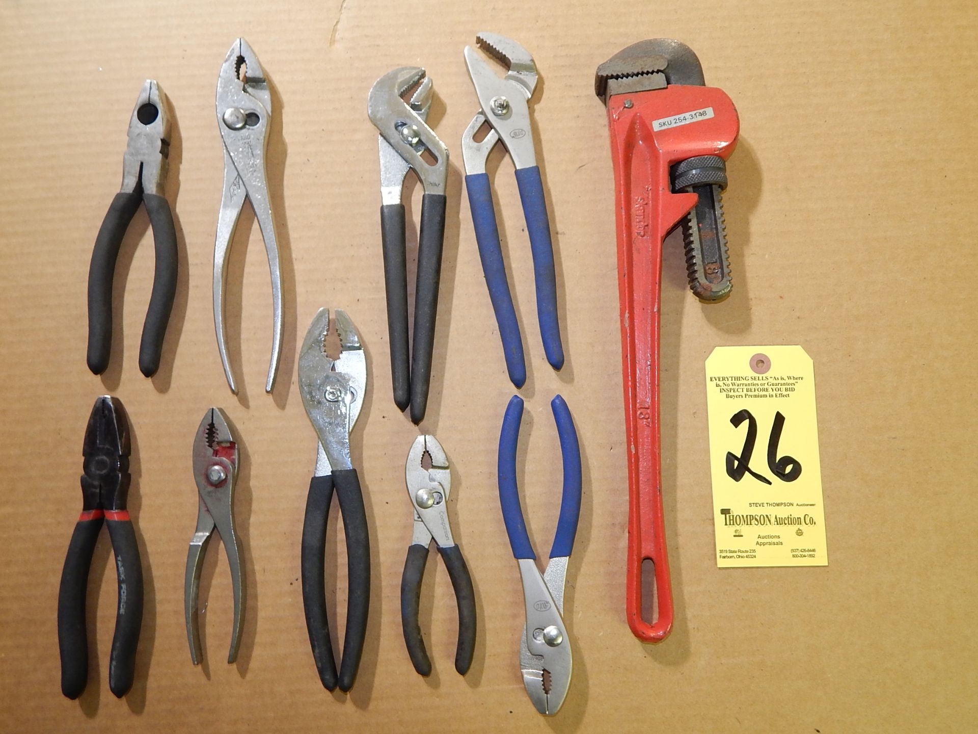 Pipe Wrench and Misc. Pliers