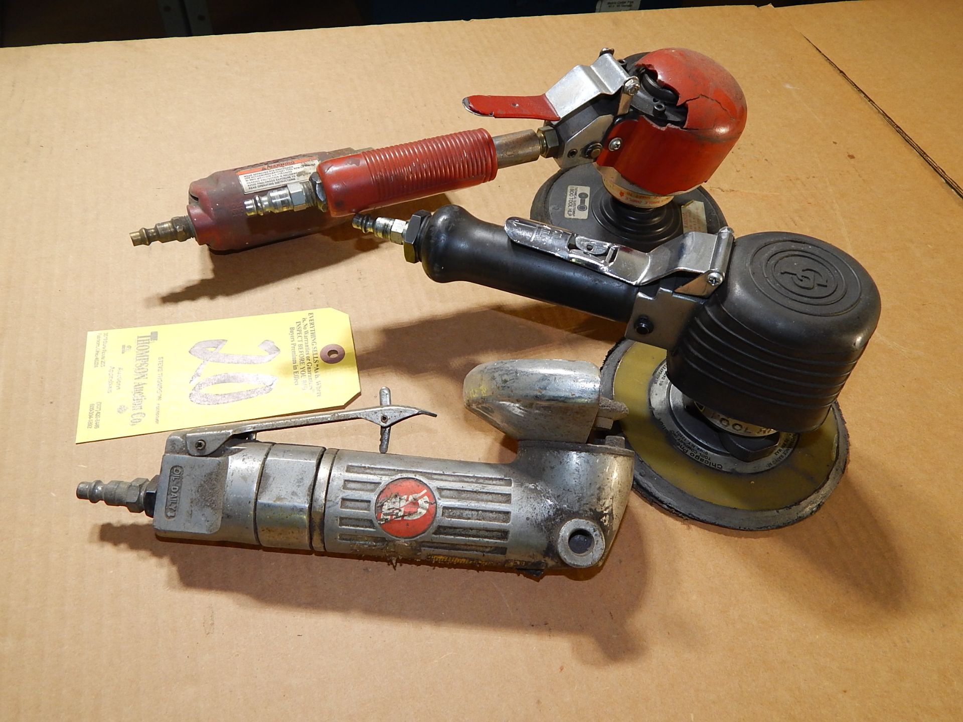 (2) Pneumatic Sanders, (1) Pneumatic Right Angle Grinder, and (1) Pneumatic Die Grinder