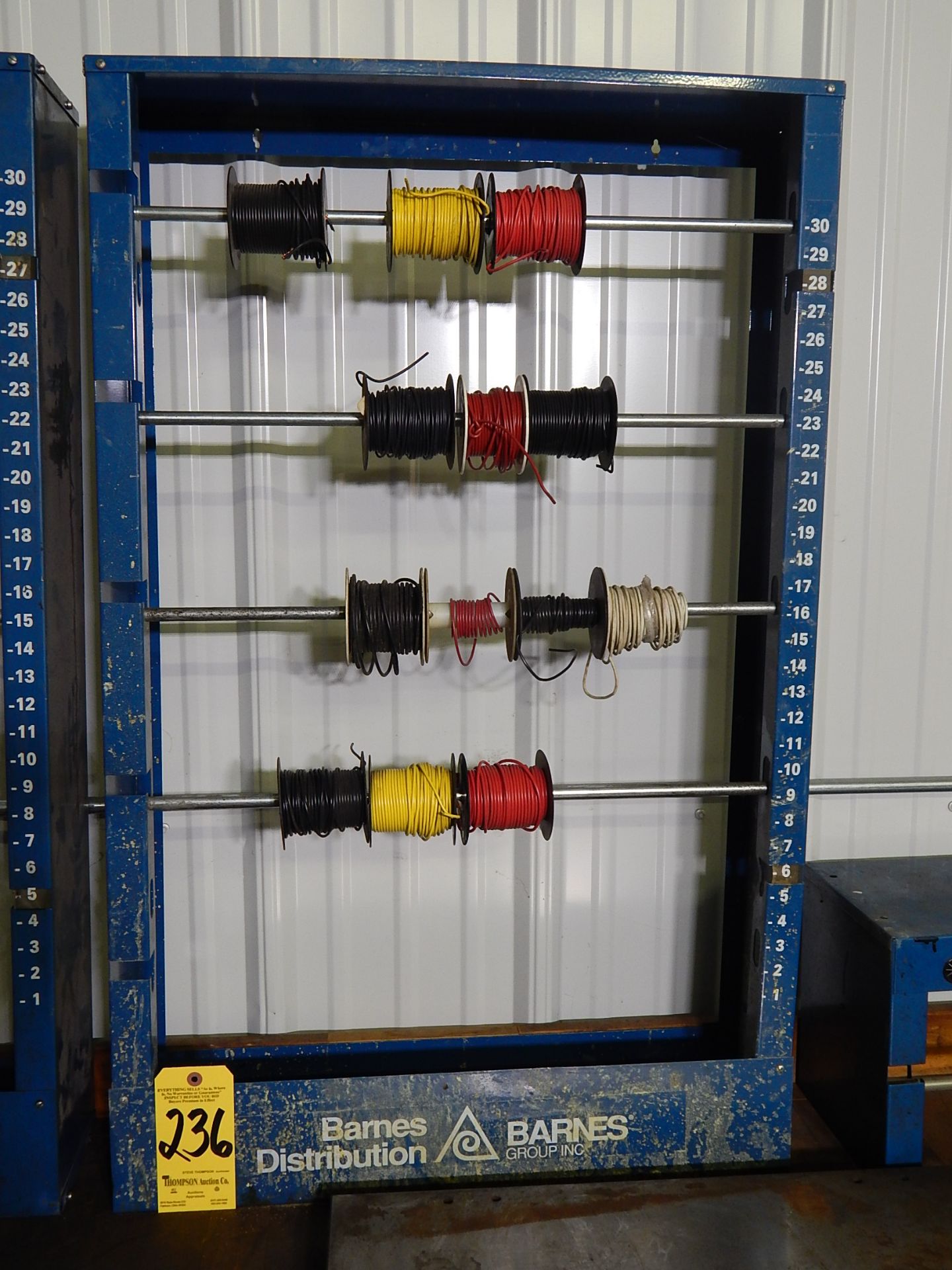 Barnes Midwest Wire Spool Rack and Contents